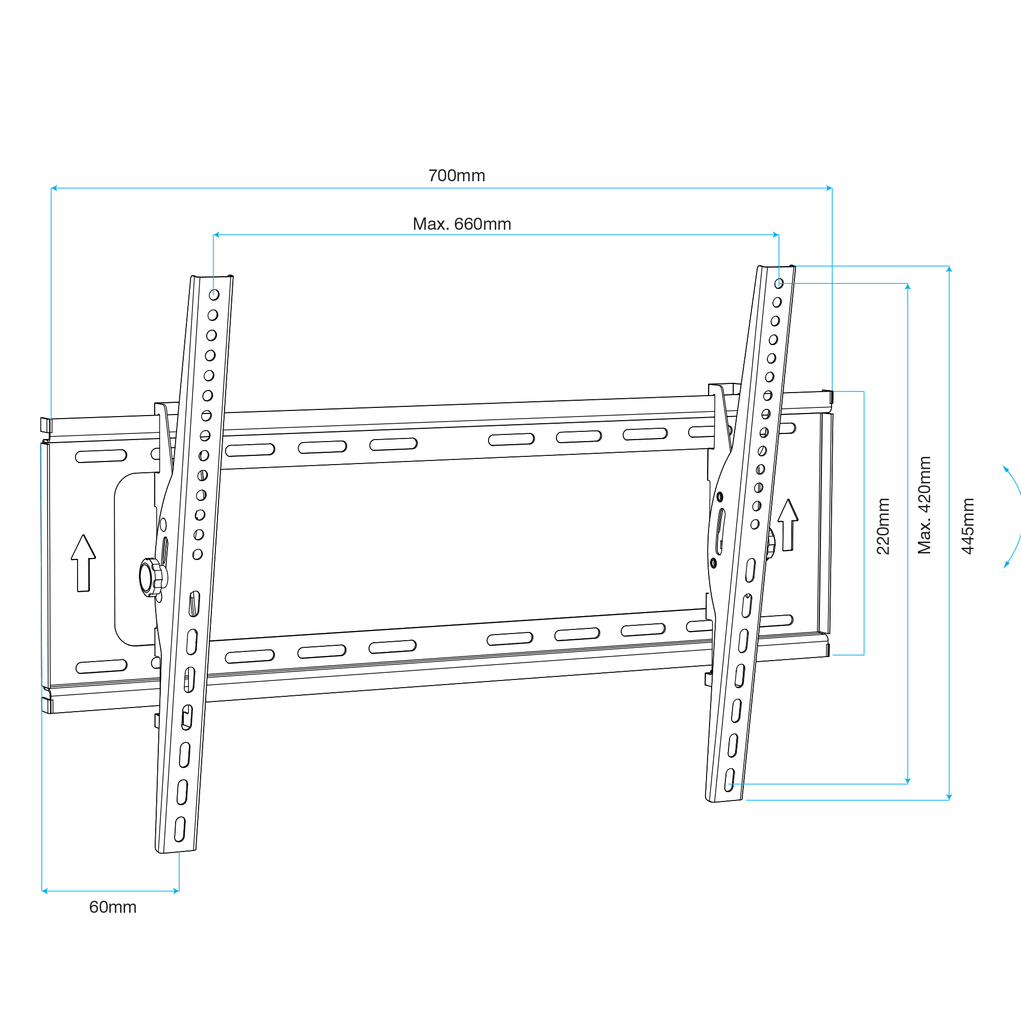 Crest Full Motion TV Wall Mount - 37" to 80"