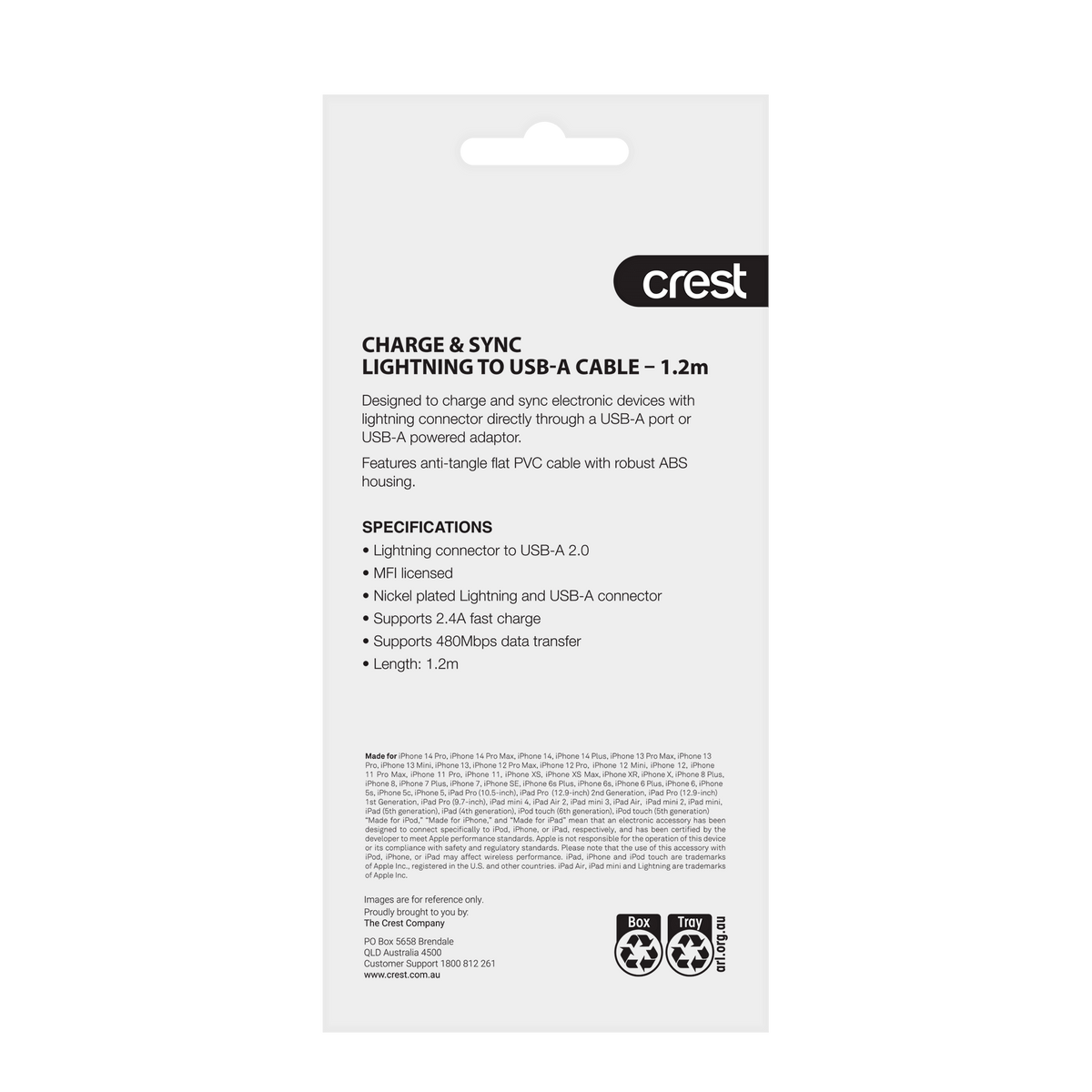 Lightning to USB-A Flat Cable 1.2M - Pink
