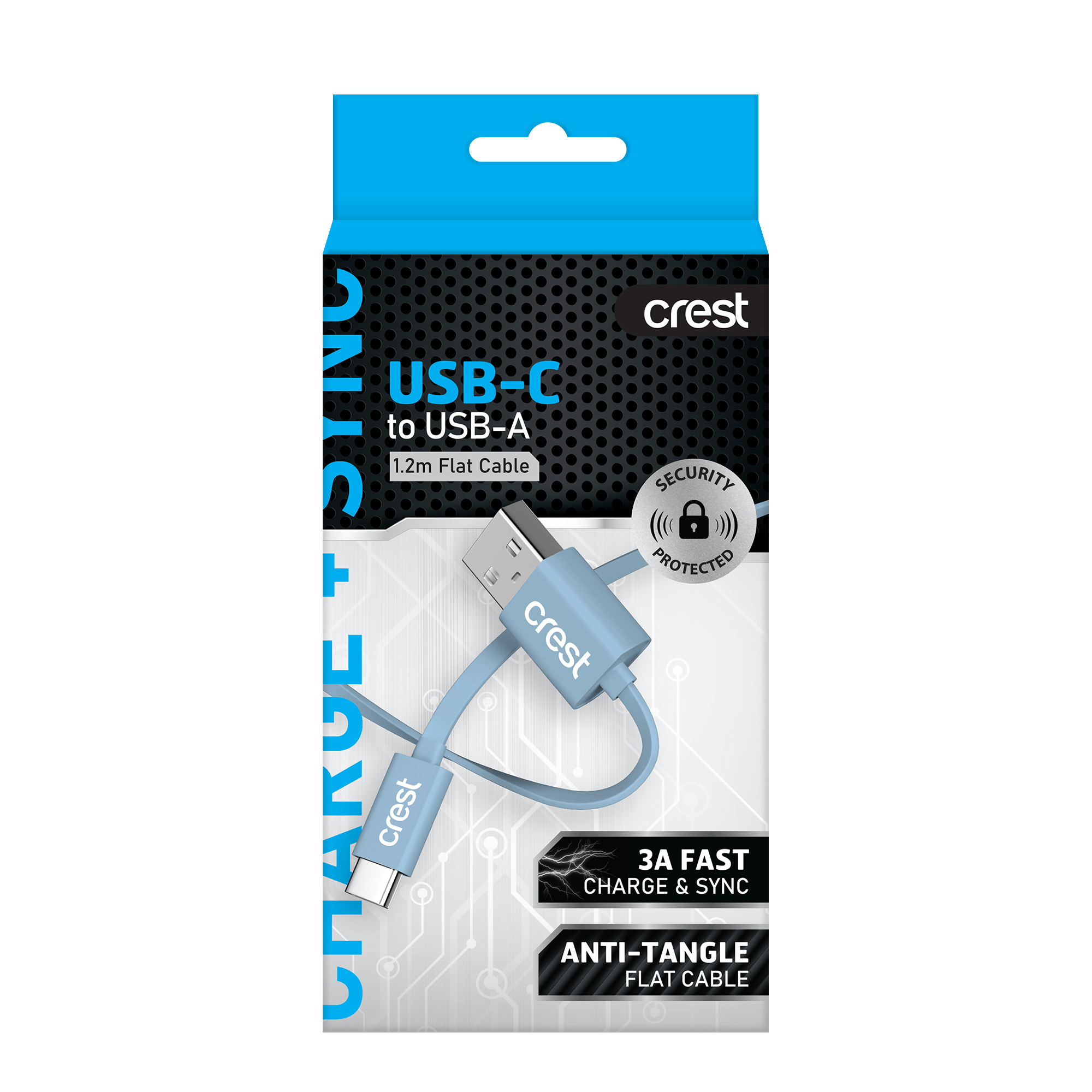 USB-C to USB-A Cable 1.2M - Blue