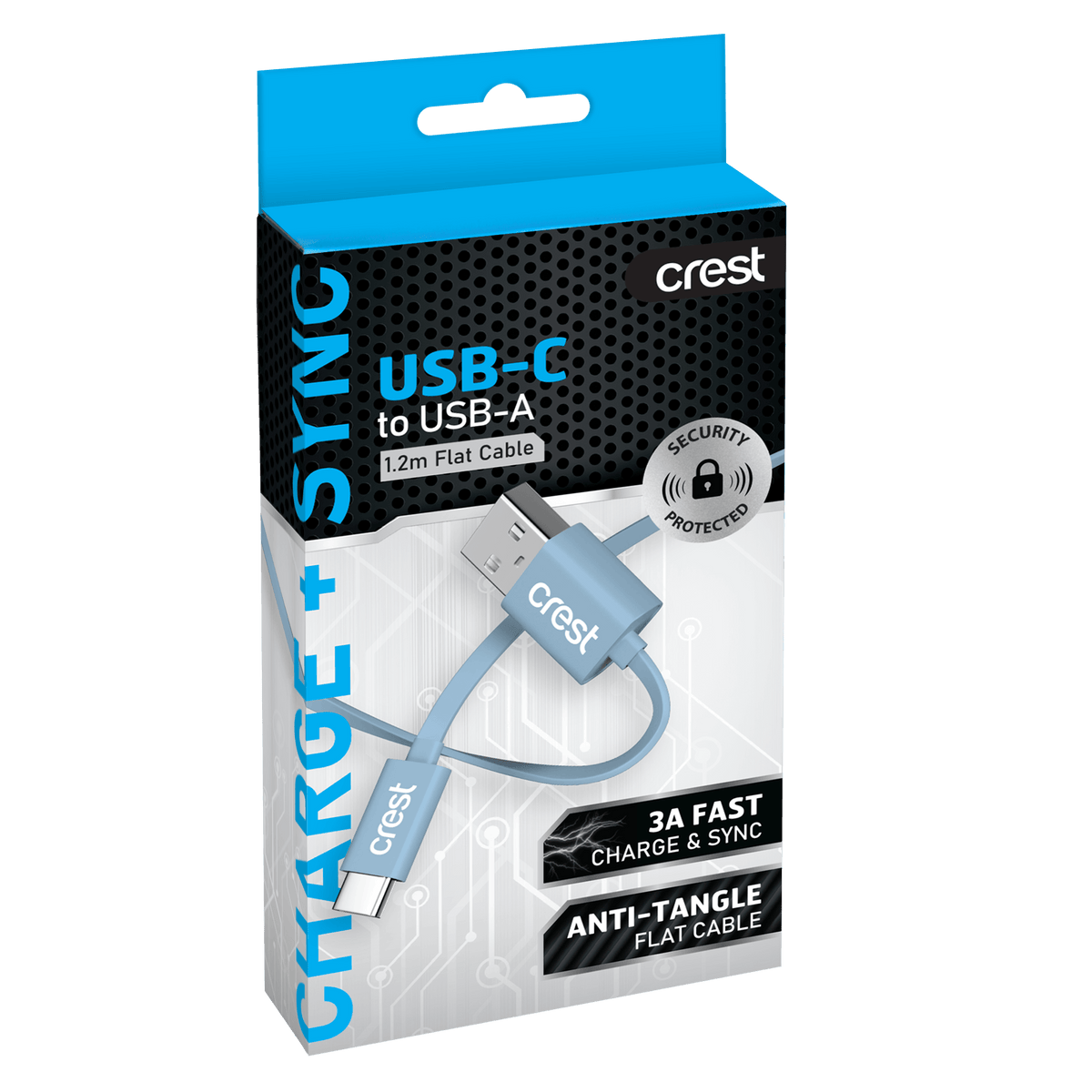 USB-C to USB-A Cable 1.2M - Blue