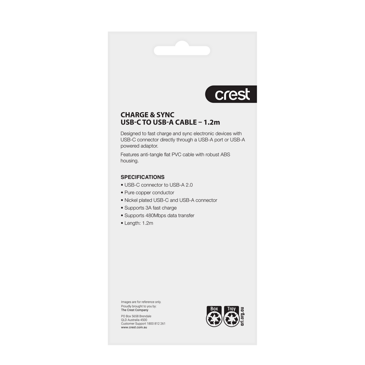 USB-C to USB-A Cable 1.2M - Blue