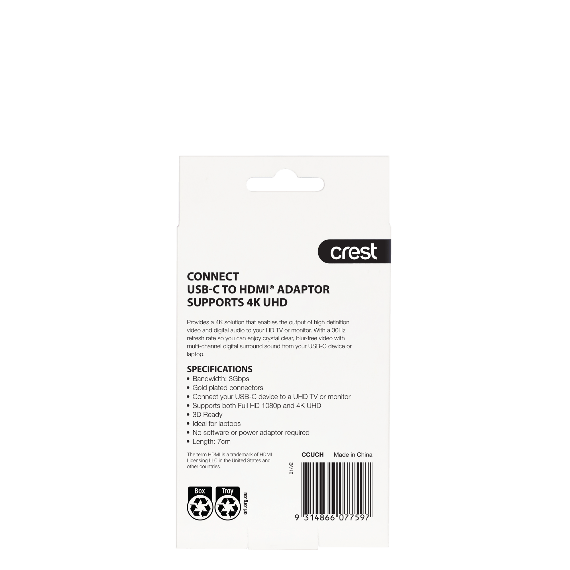 USB-C Male To HDMI Female Adaptor