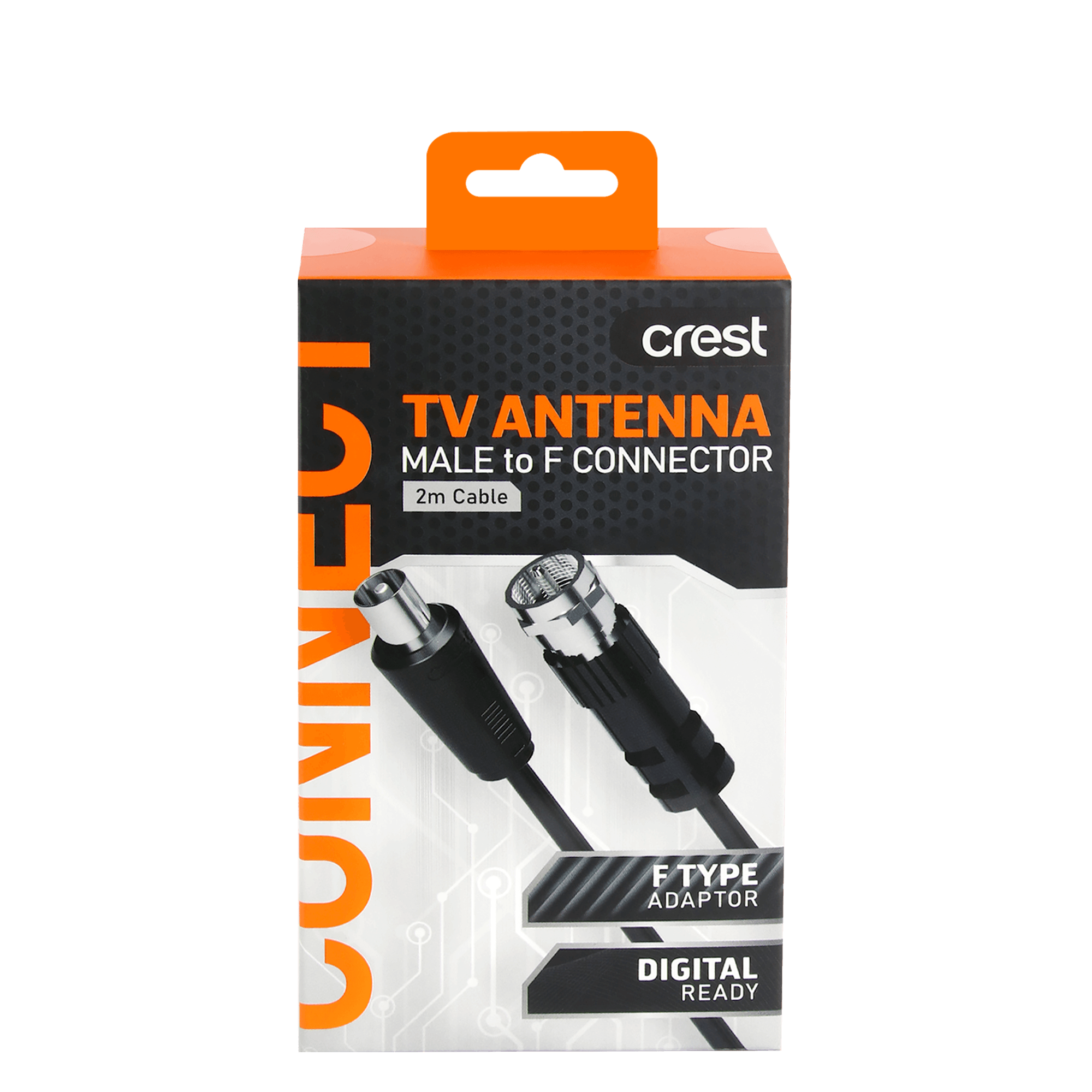 TV Antenna Cable Dual Shield Male To F Connector 2M