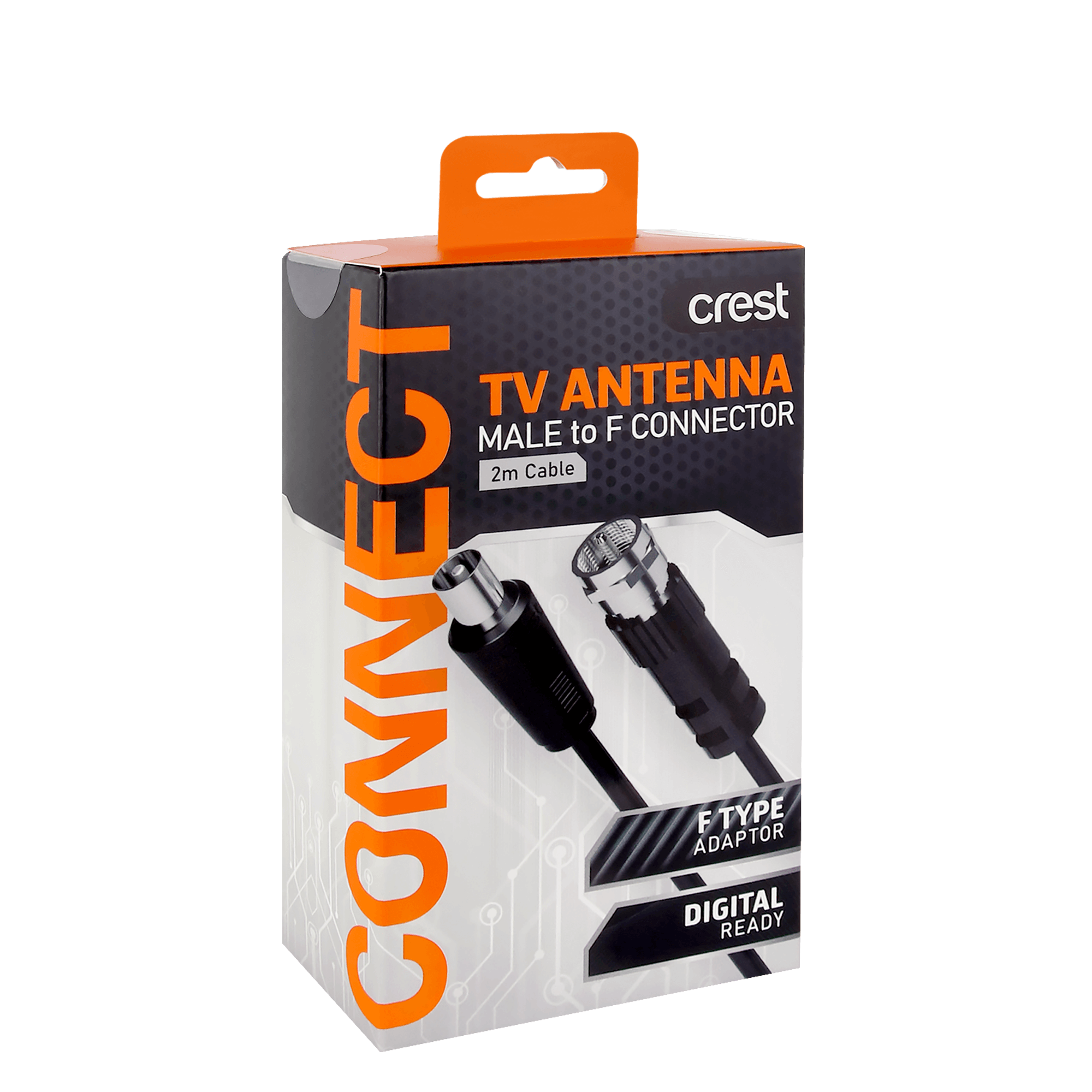 TV Antenna Cable Dual Shield Male To F Connector 2M