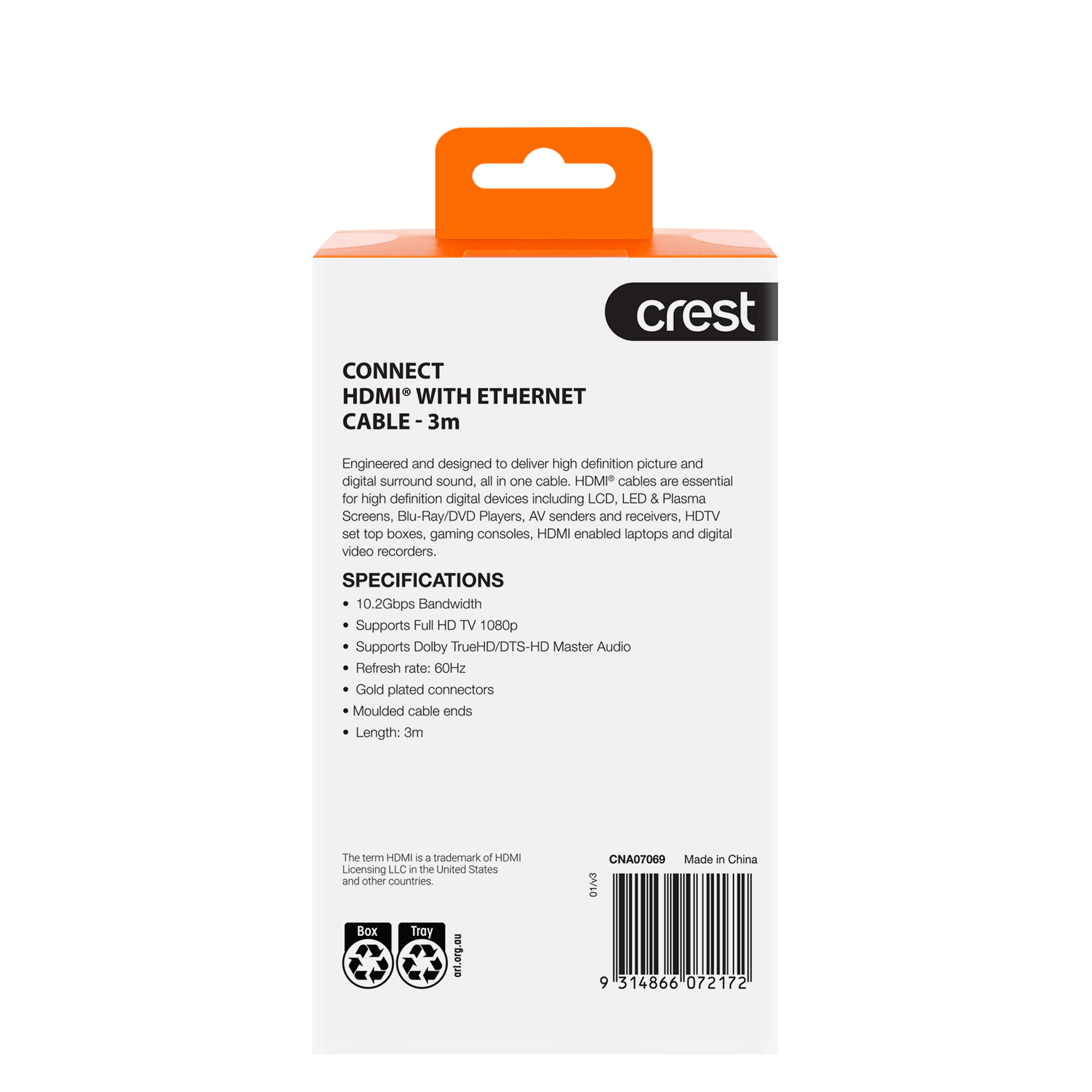 HDMI Cable With Ethernet 10.2Gbps 3M