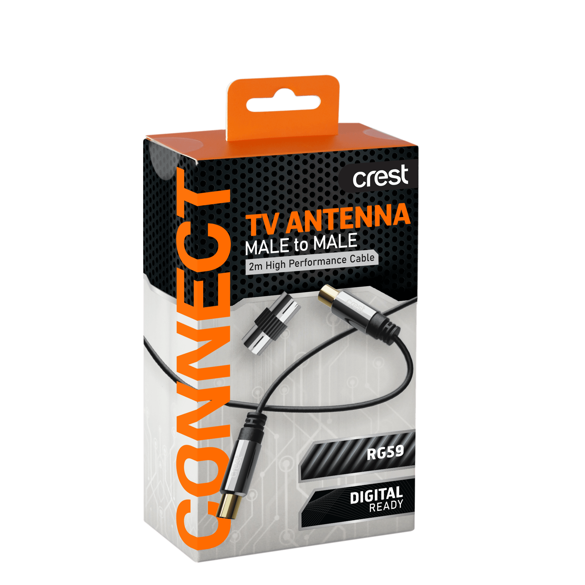 Triple Shield TV Antenna Cable 2M With Adaptor