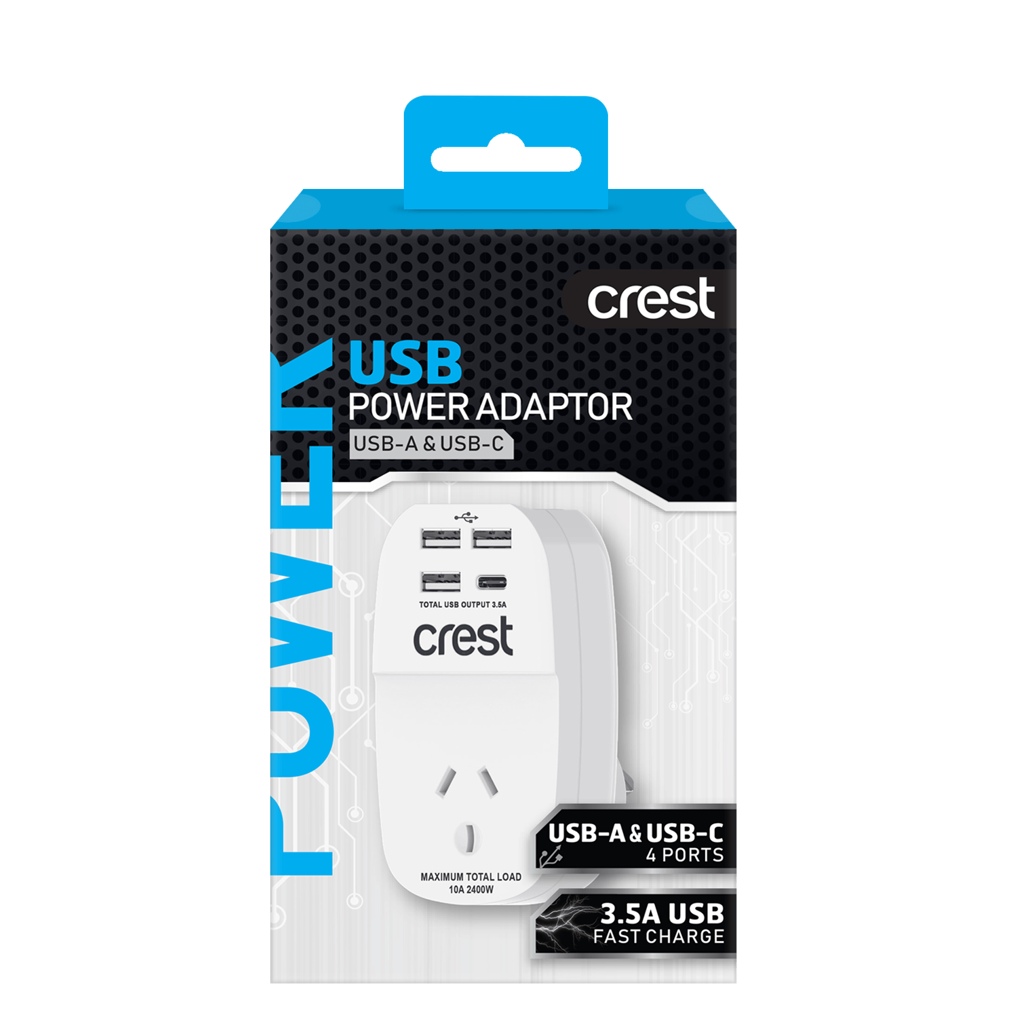 Power Adaptor 1 Socket 4 USB Outlets