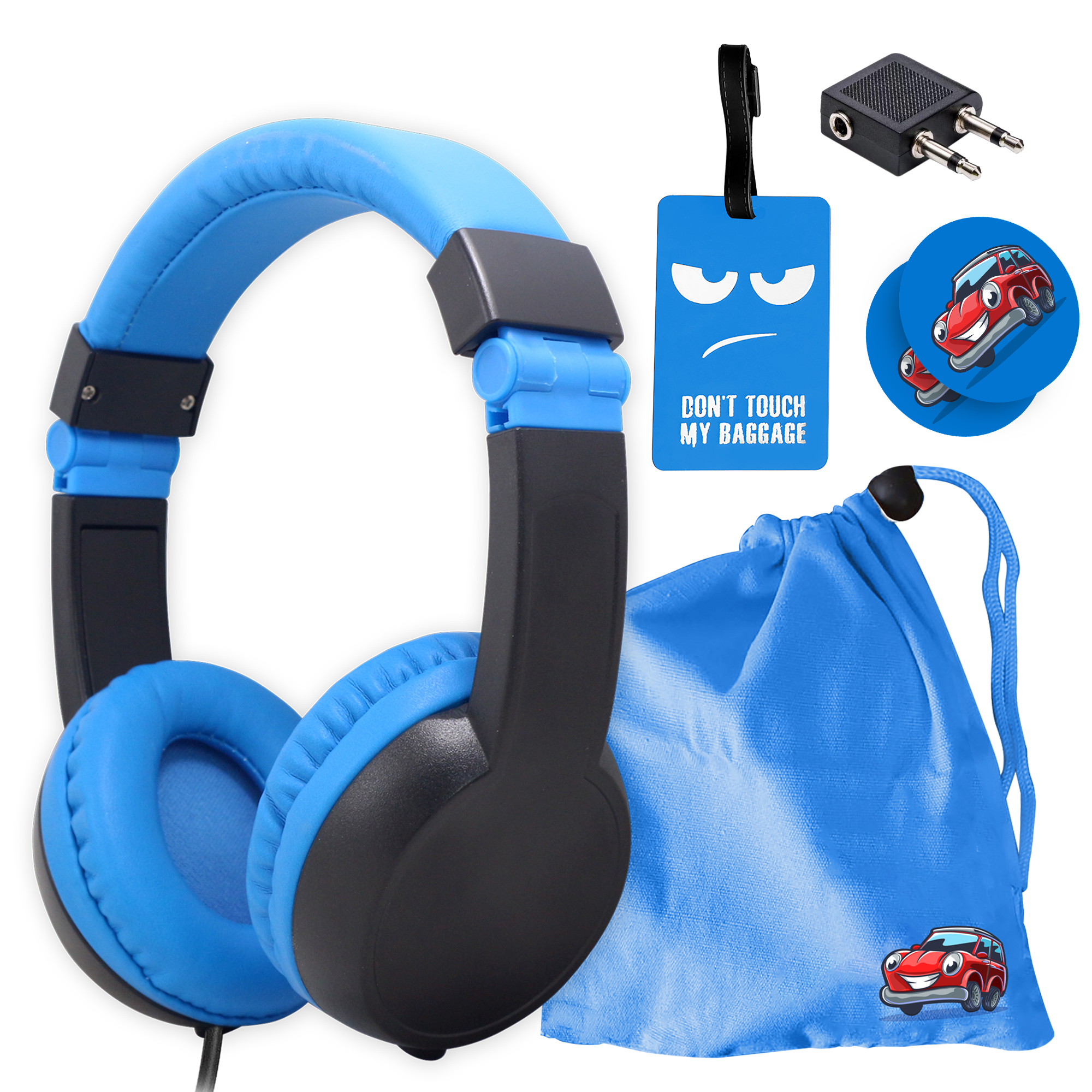 Bon Voyage Kids Blue Headphones Travel Pack