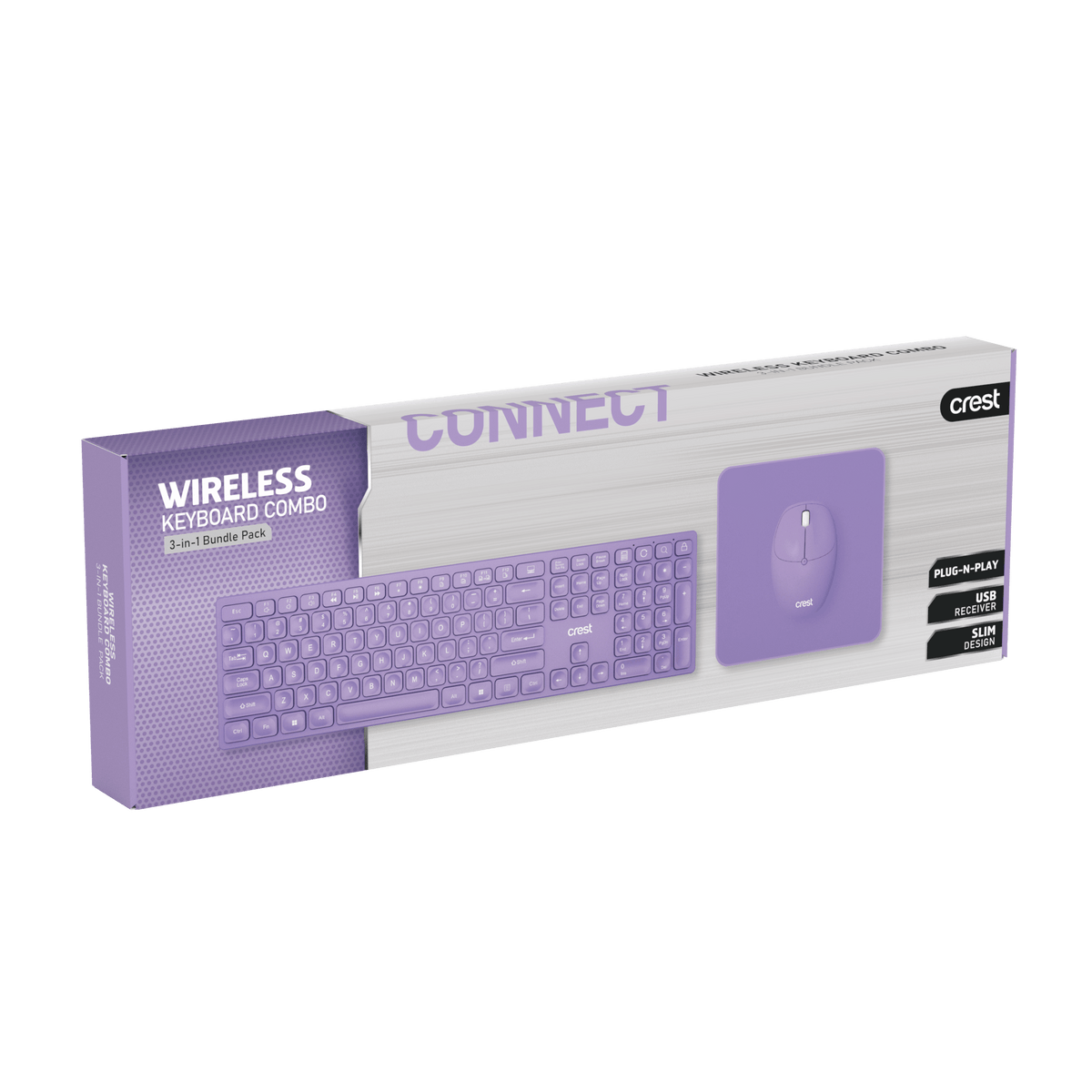3 in 1 Wireless Keyboard Combo Lavender