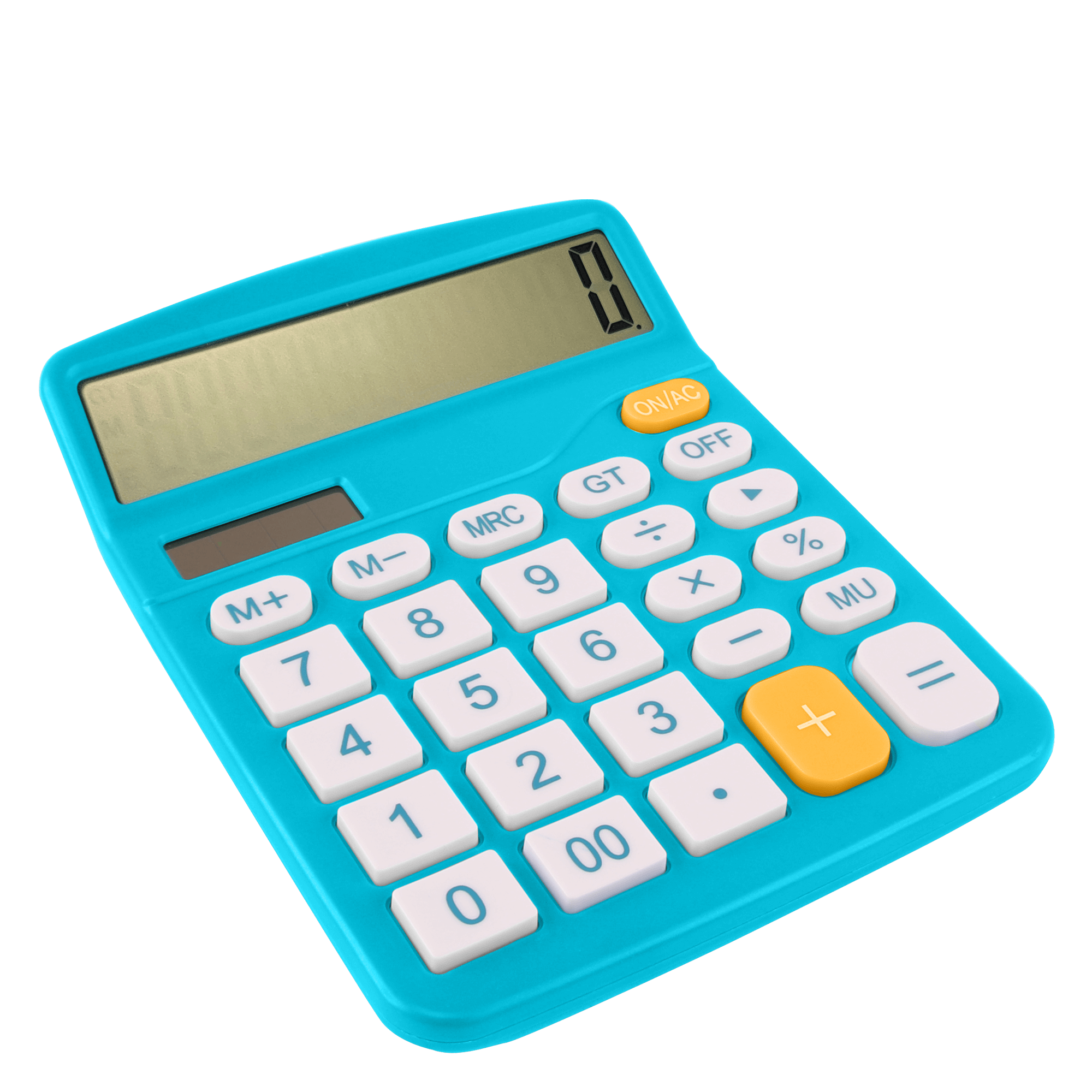 TechXtras Desktop Calculator Solar and Battery Powered Blue