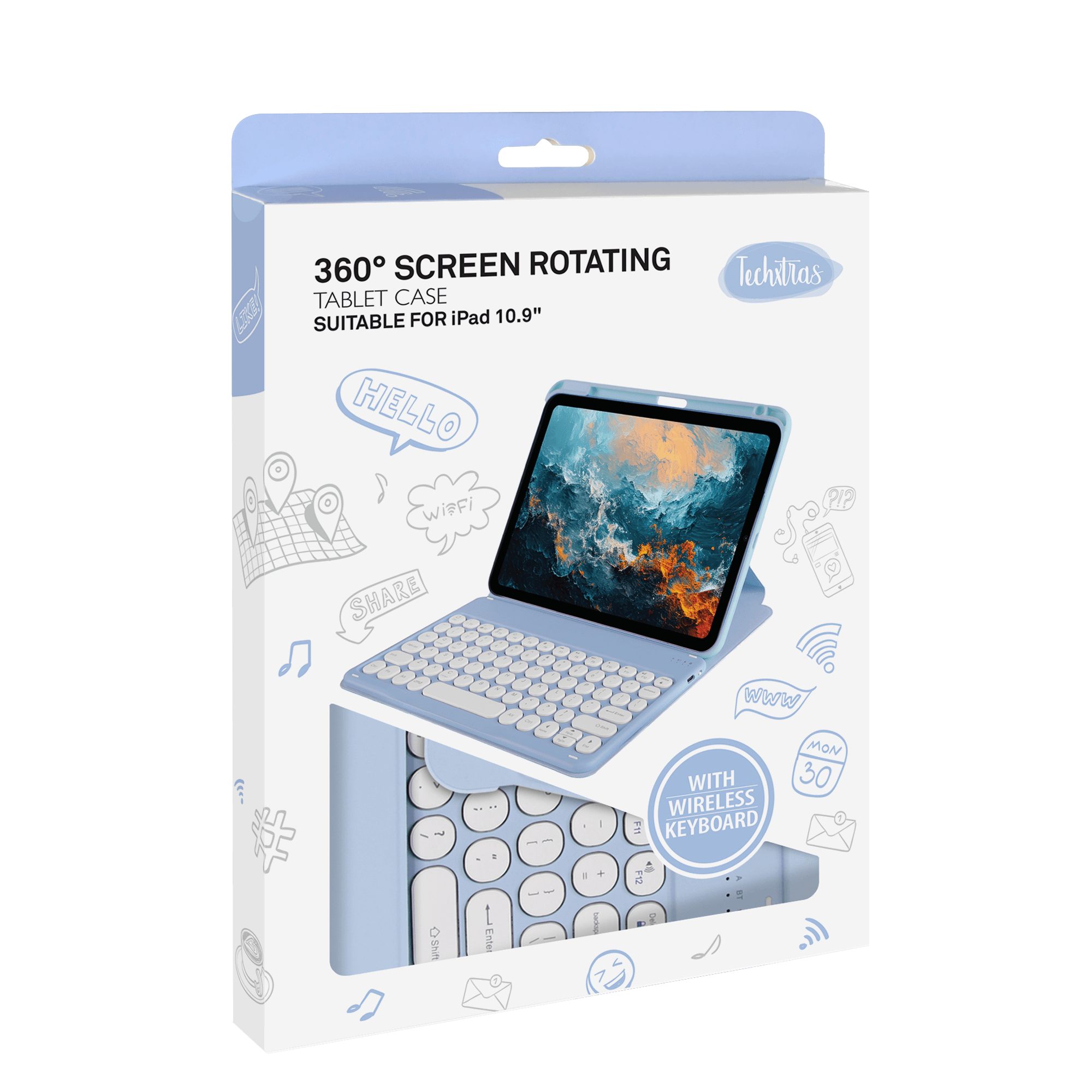 TechXtras 360° Screen Rotating Tablet Case iPad 10.9'' - Blue