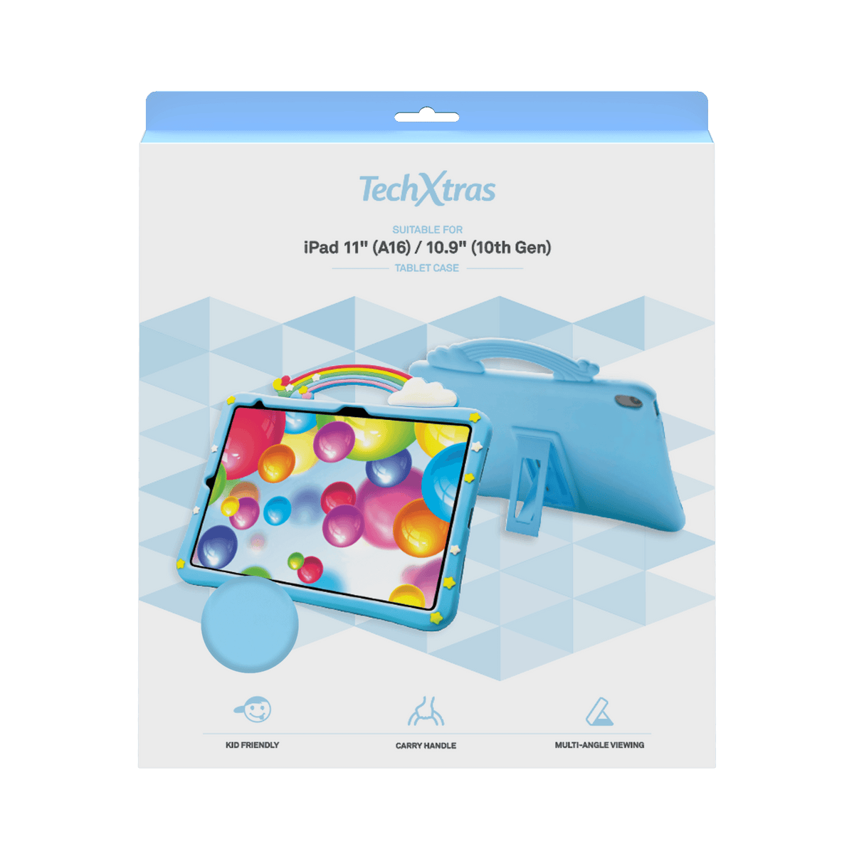 TechXtras Tablet Case iPad 11" A16/10.9" 10th Gen - Rainbow with Handle & Kickstand