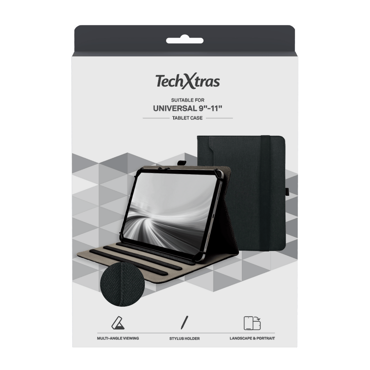 TechXtras Universal Tablet Case 9"-11" Fabric - Black