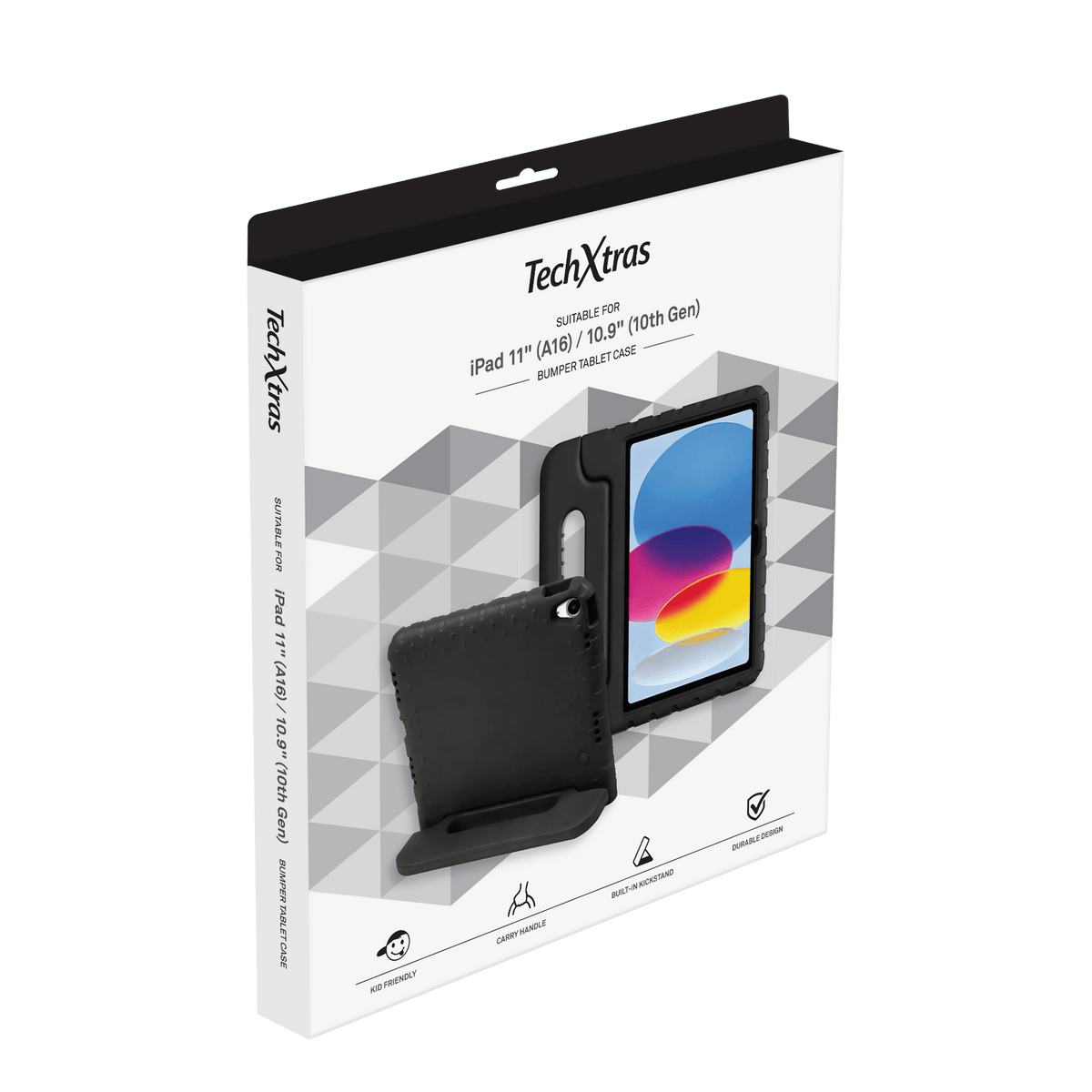 TechXtras Portable Bumper Tablet Case iPad 11" A16/10.9" 10th Gen - Black