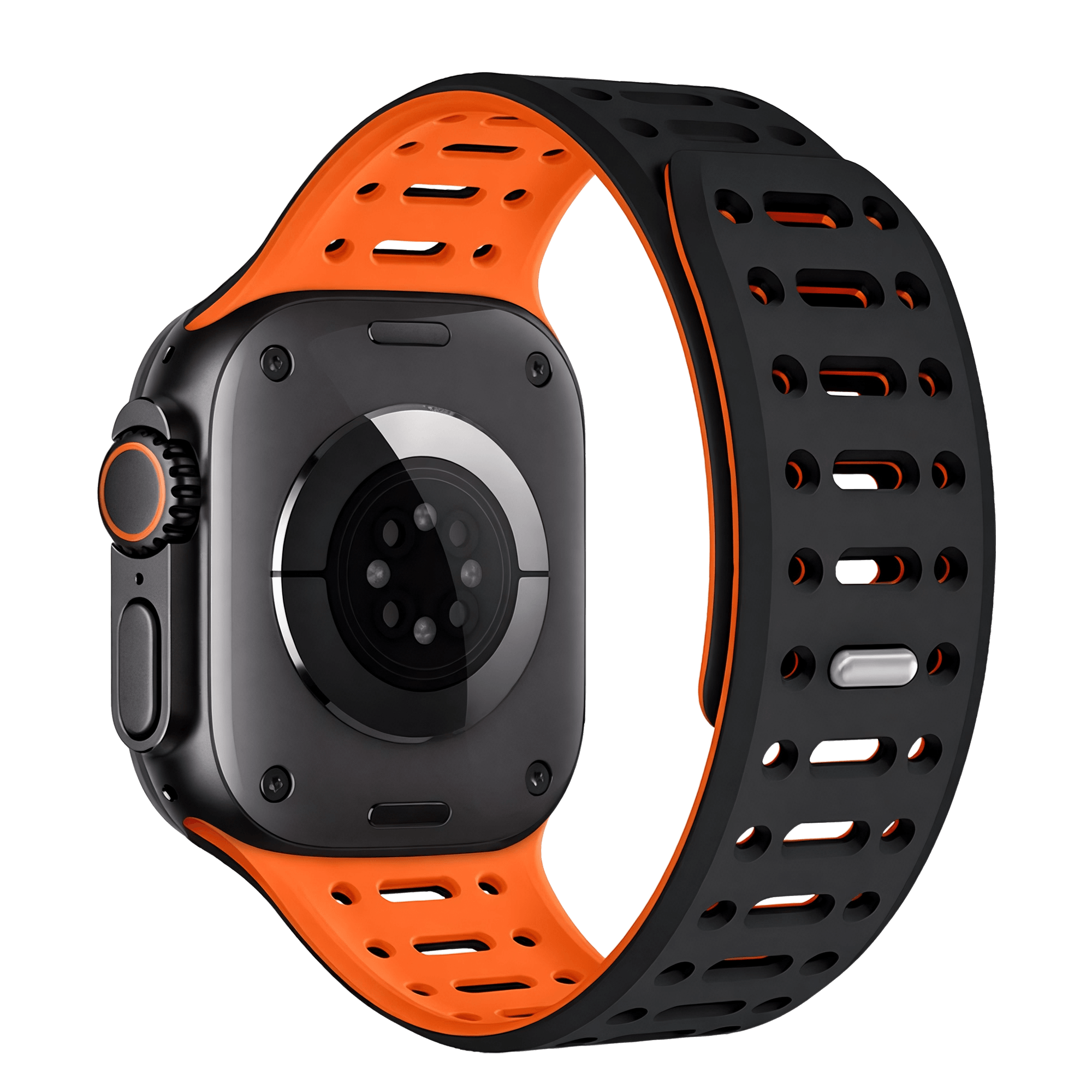 Crest Sports Watch Strap 42-49mm Black Orange