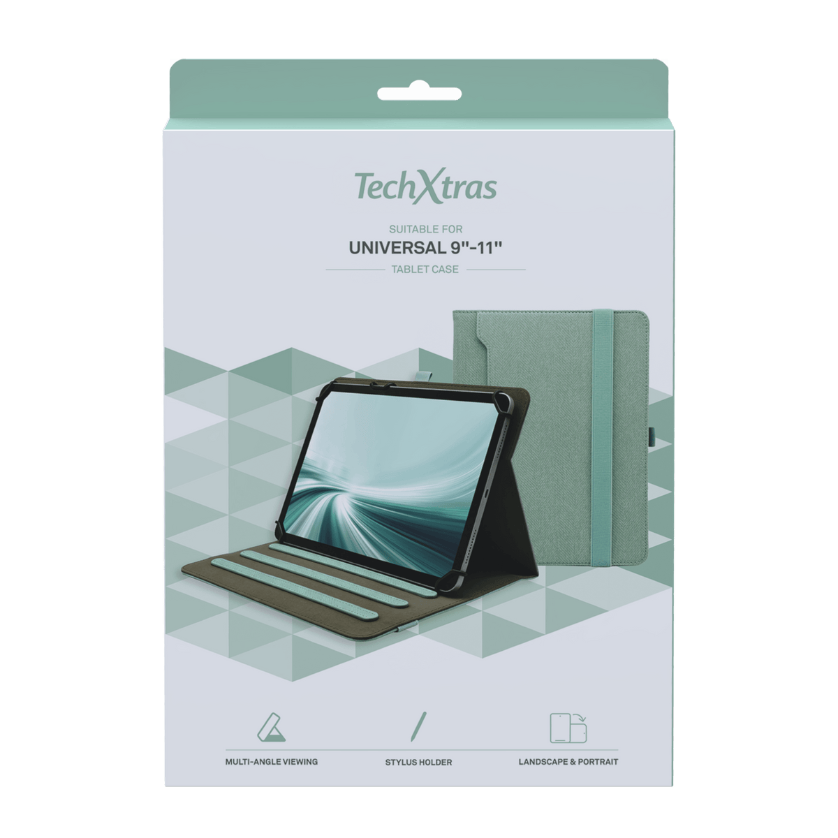TechXtras Universal Tablet Case 9"-11" Fabric - Mint