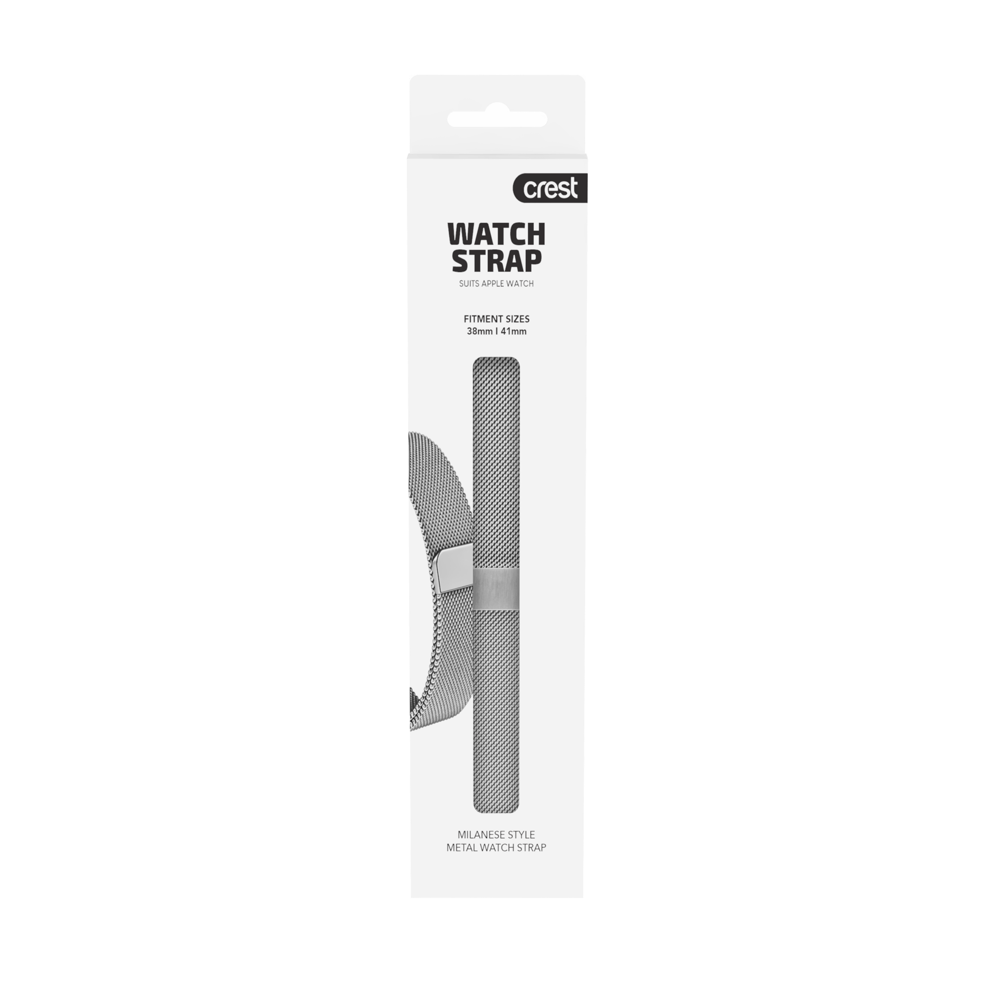 Crest Milanese Watch Strap 38-41mm Silver