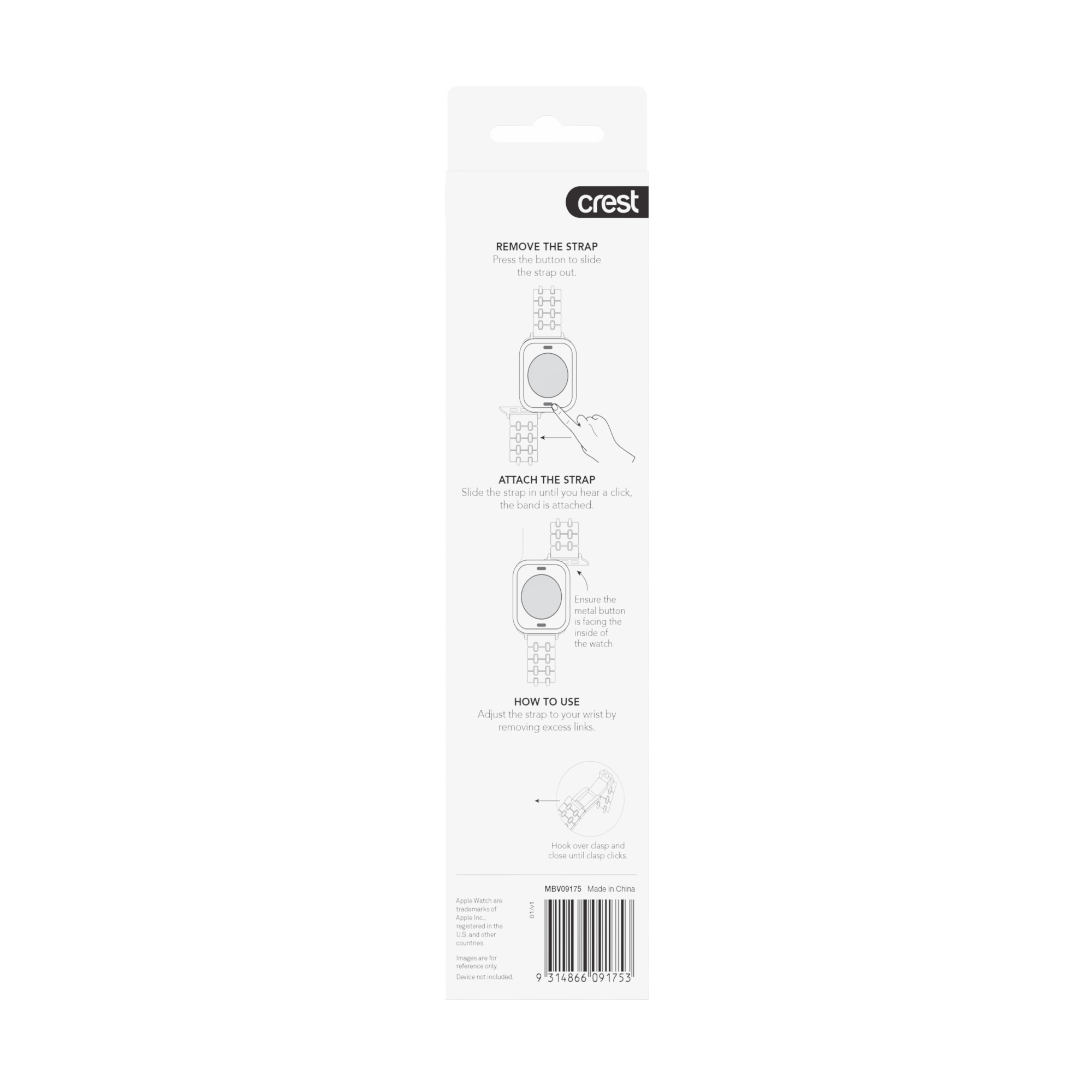Crest Stainless Steel Watch Strap 42-44-45-49mm Silver