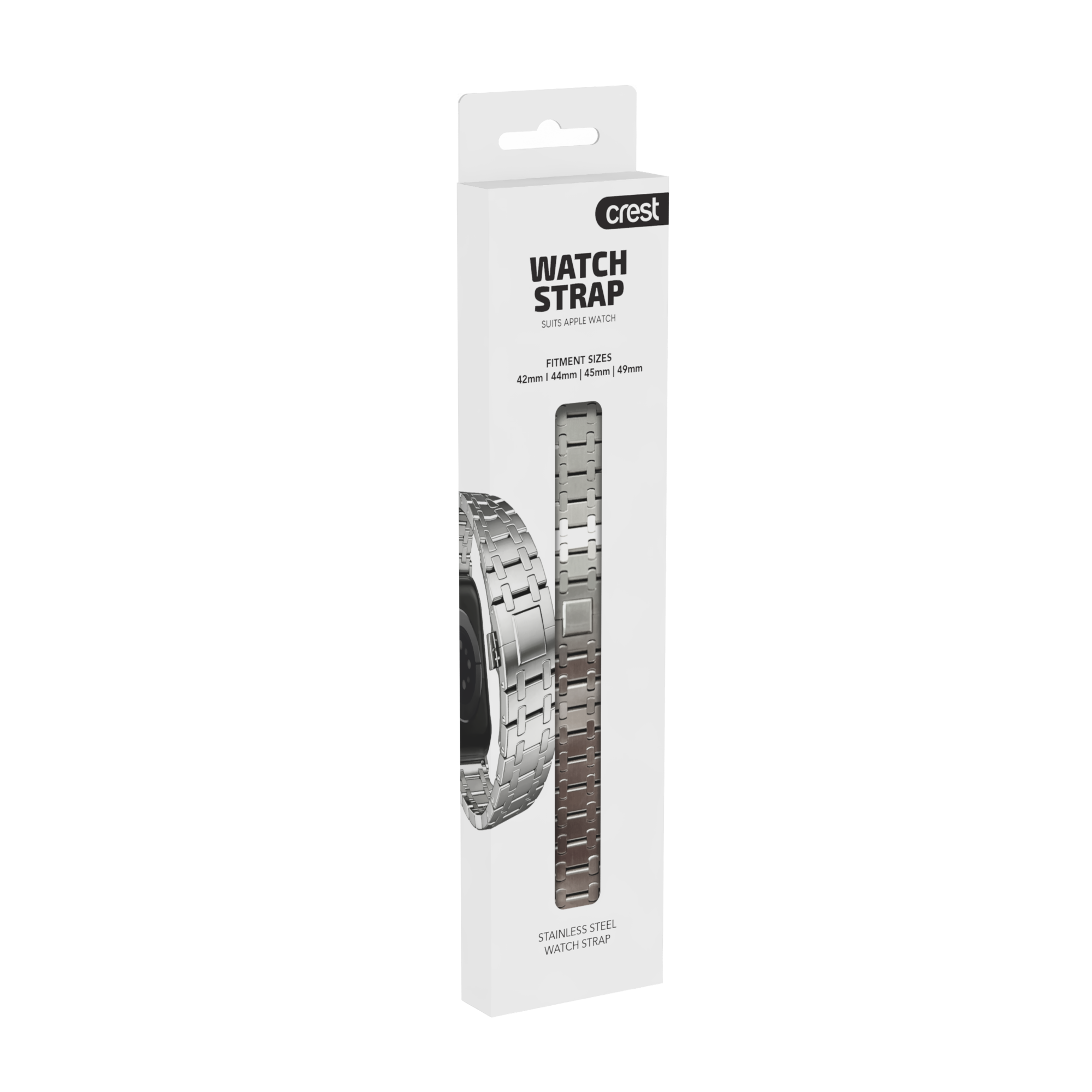 Crest Stainless Steel Watch Strap 42-44-45-49mm Silver