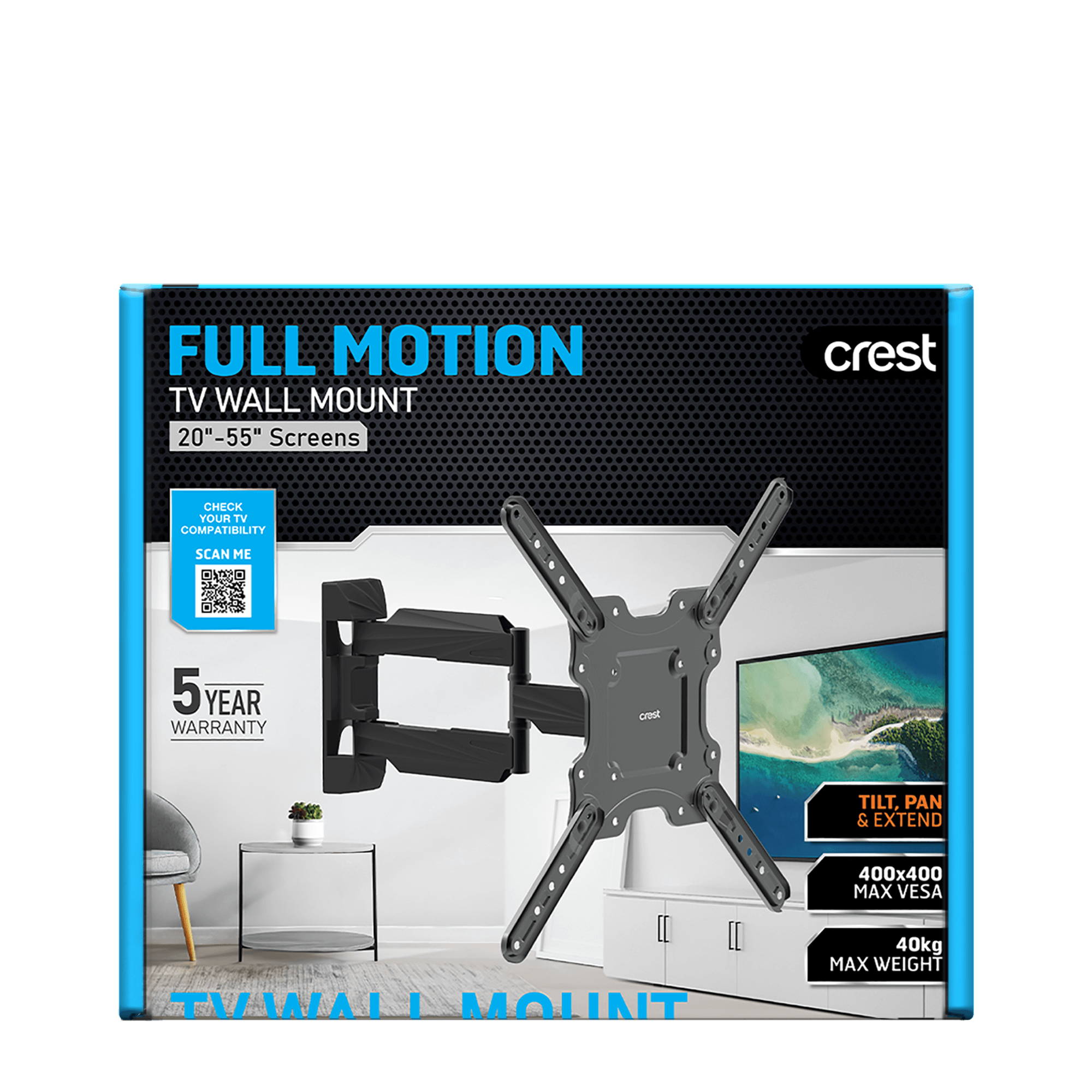 Full Motion TV Wall Mount - 20" to 55"