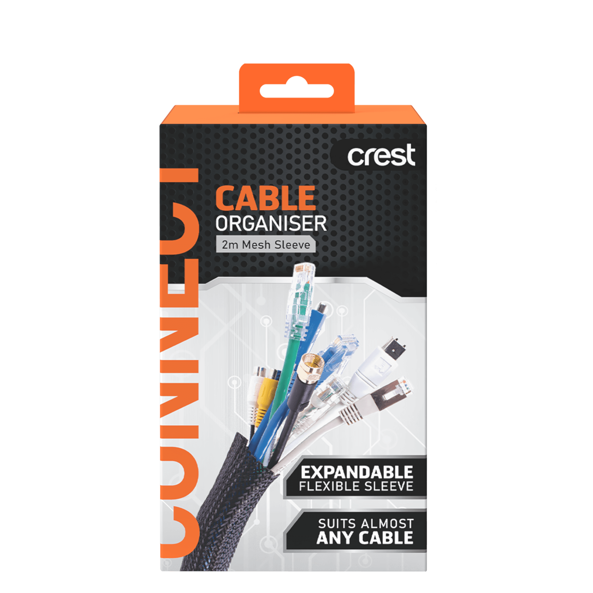 Cable Organiser Concealer Mesh Sleeve 2M