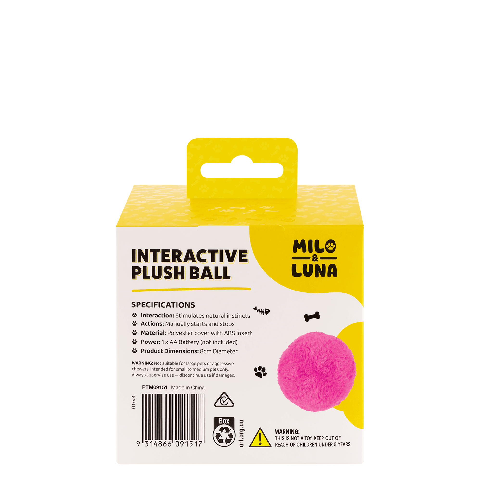 Interactive Dog Toy Plush Ball