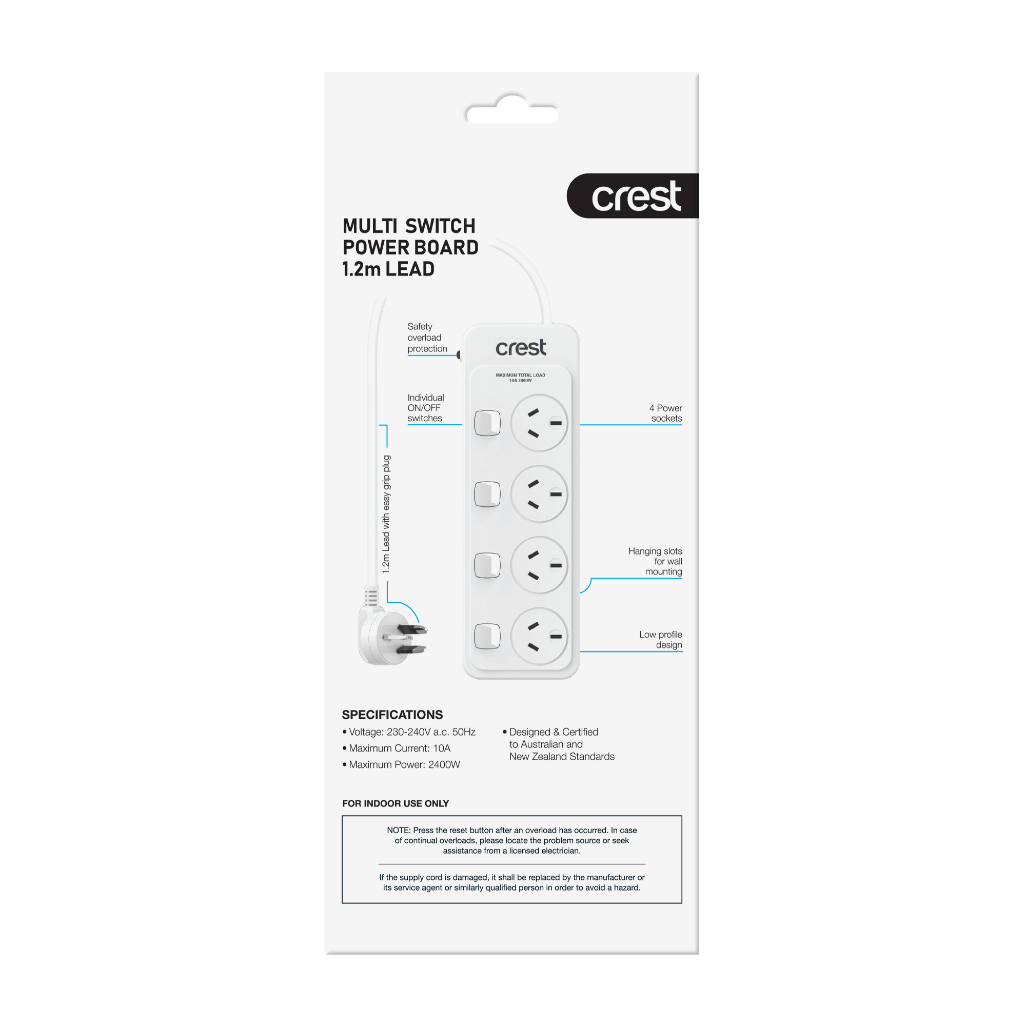 Power Board 4 Sockets 4 Switches