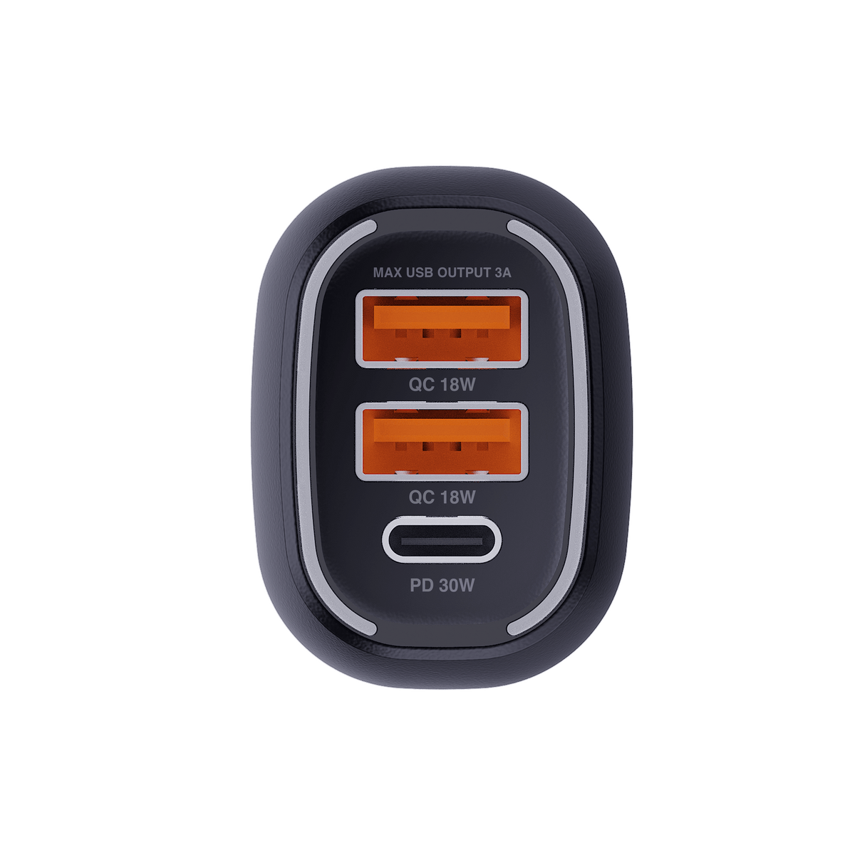 30W Dual USB-A & Single USB-C Car Charger