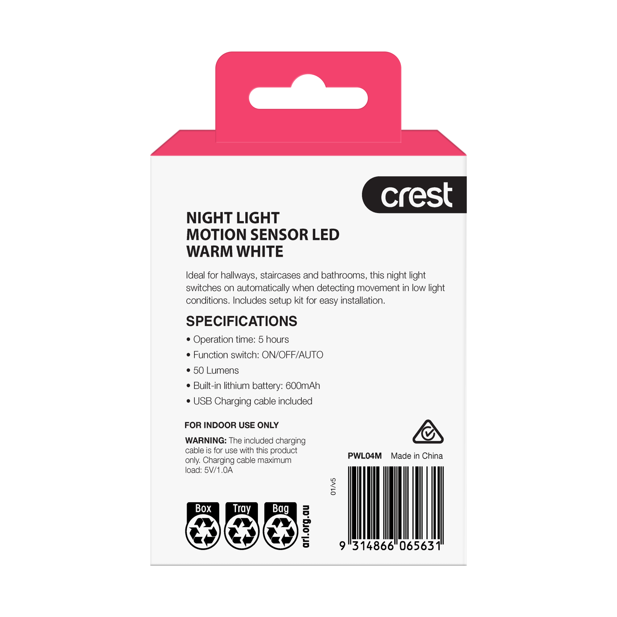 Rechargeable LED Light Compact with Motion Sensor