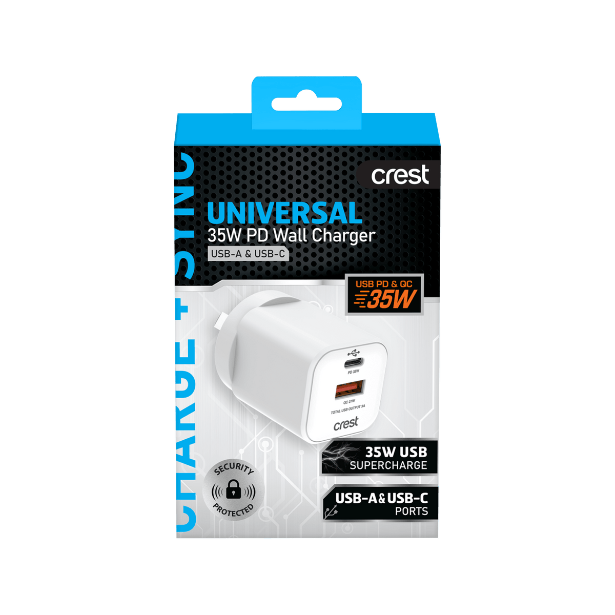 35W PD USB-A & USB-C Wall Charger