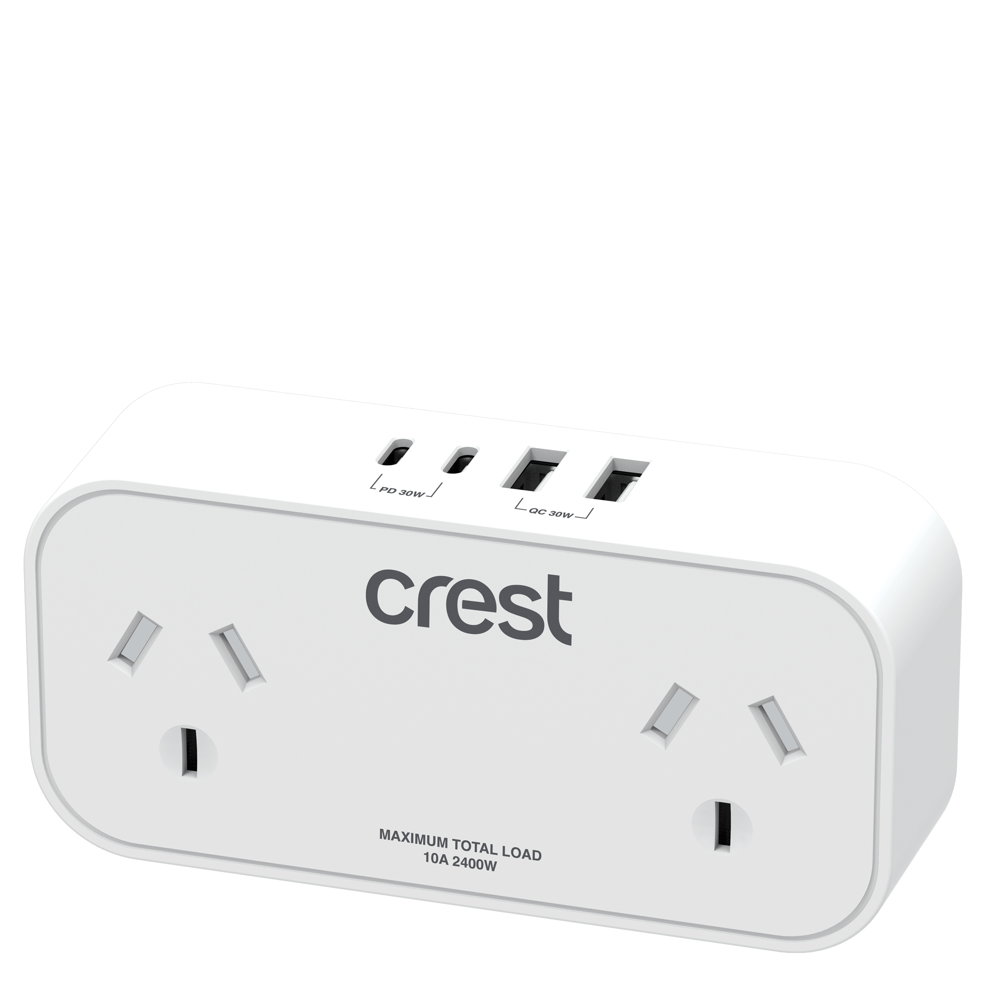 PD 30W Power Adaptor 2 Sockets with 4 USB Ports