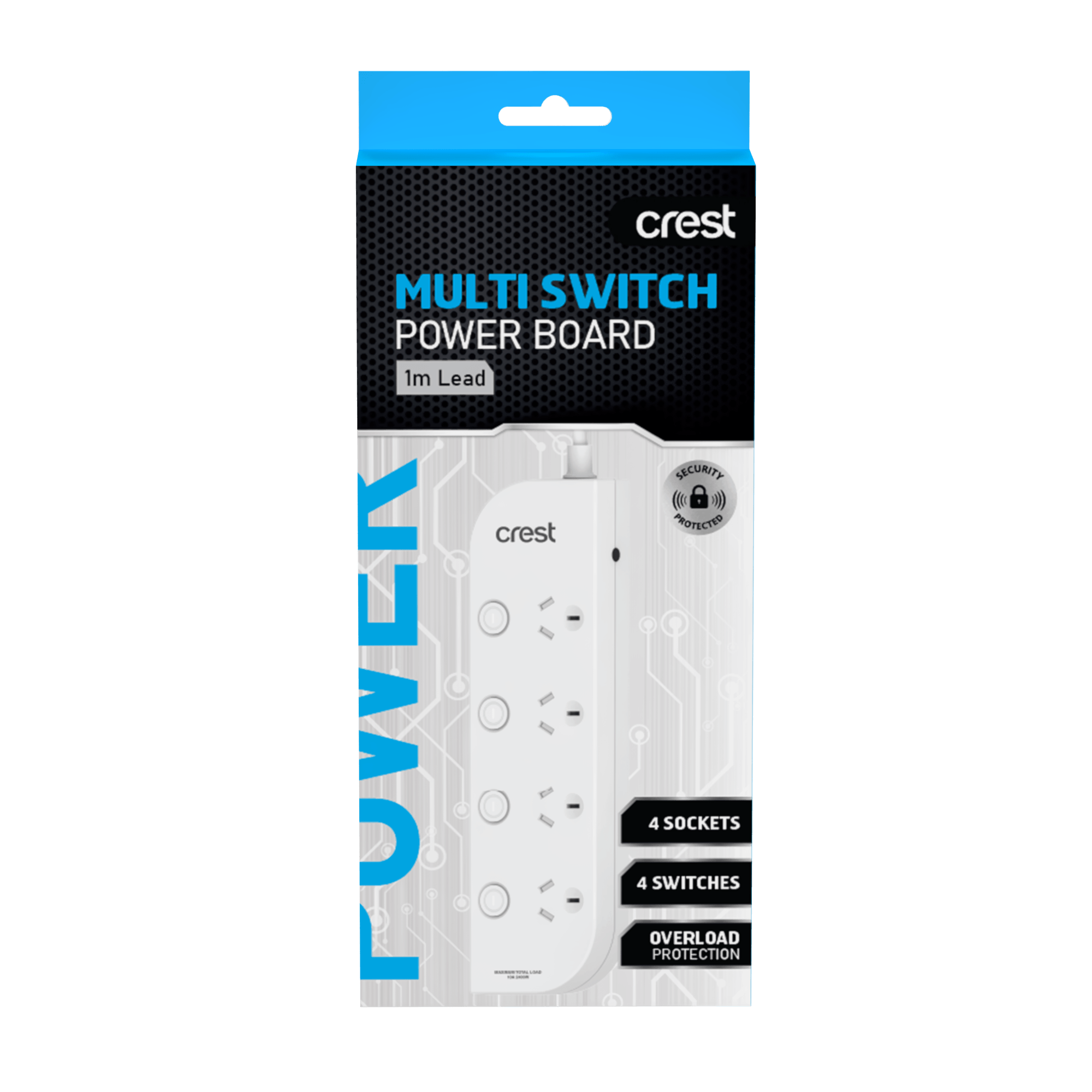 Power Board 4 Sockets Switched