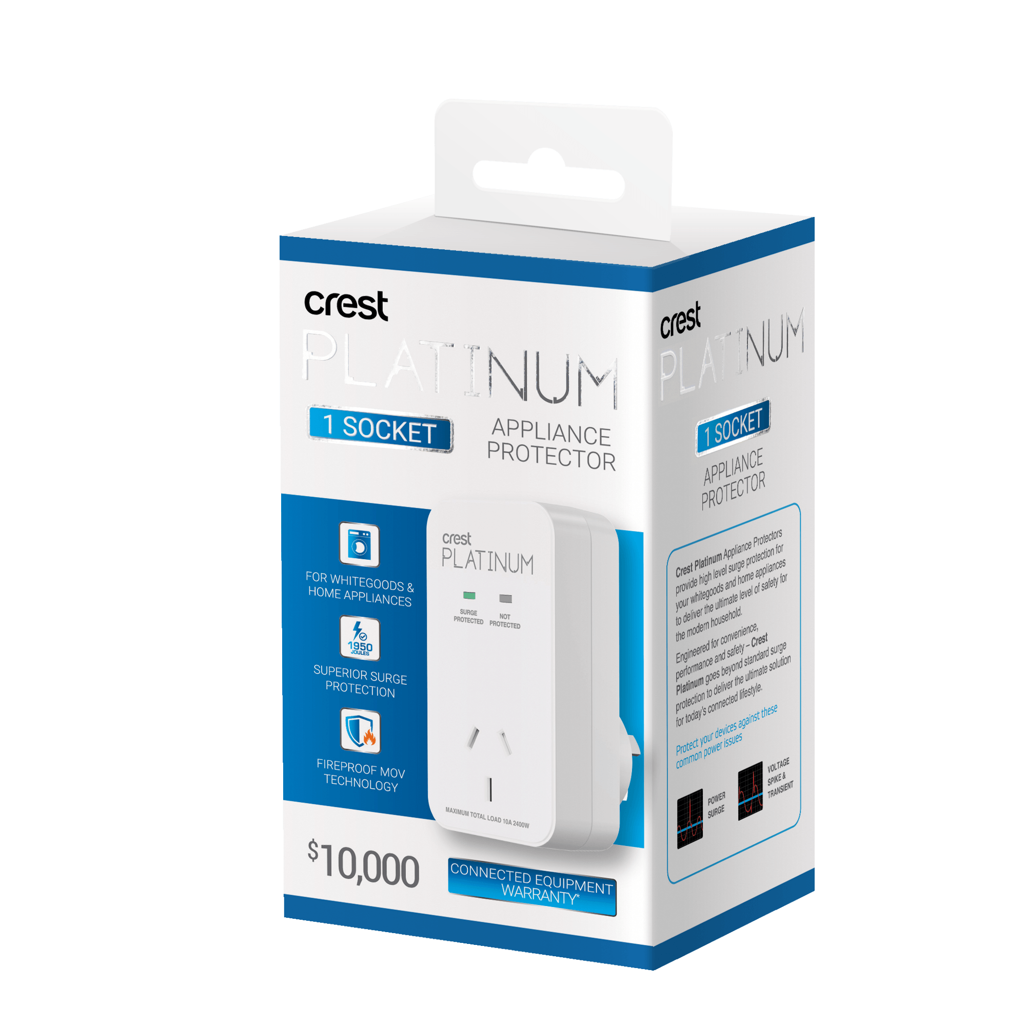 Platinum Surge Protector 1 Socket Power Adaptor