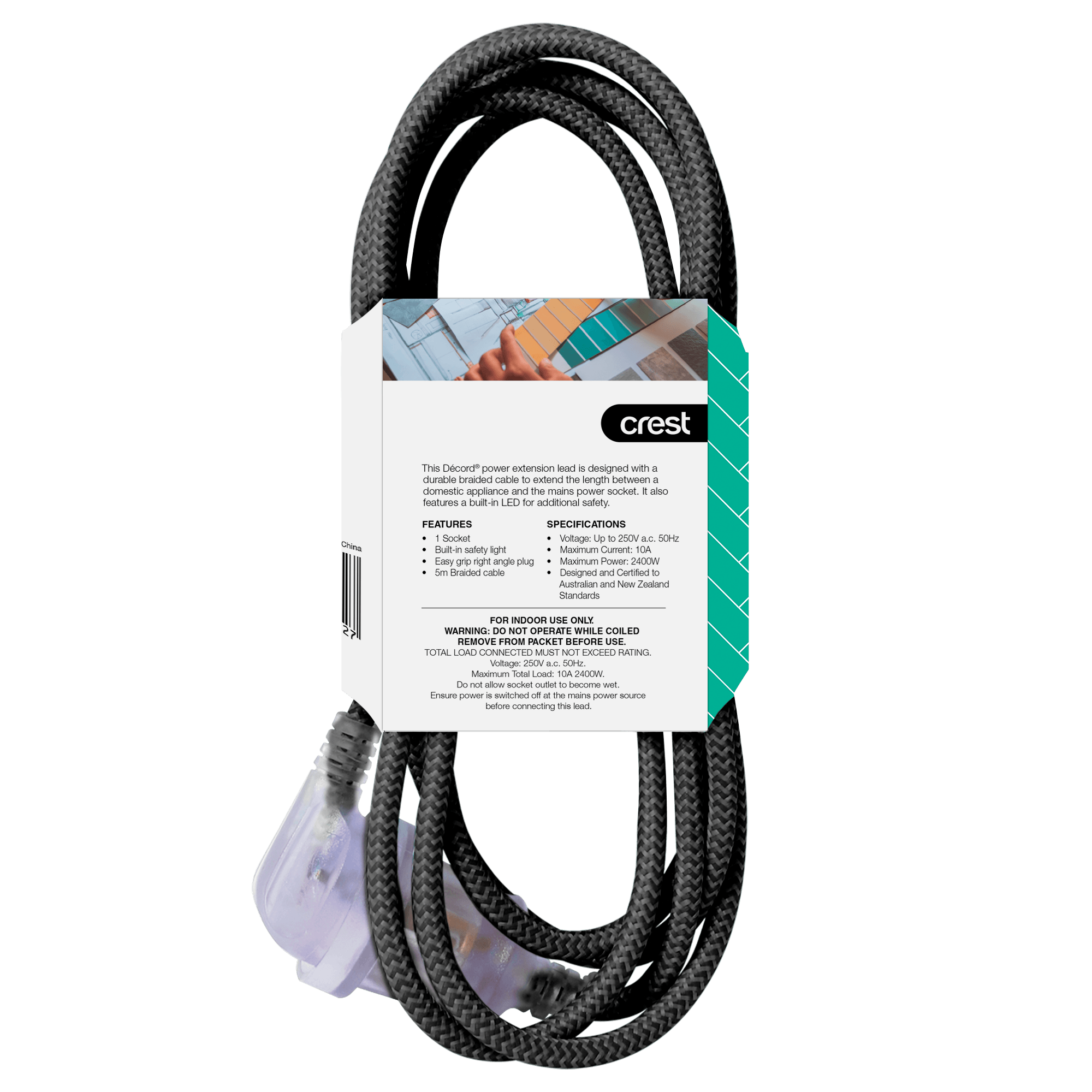 Décord Extension Lead - 5M - Black
