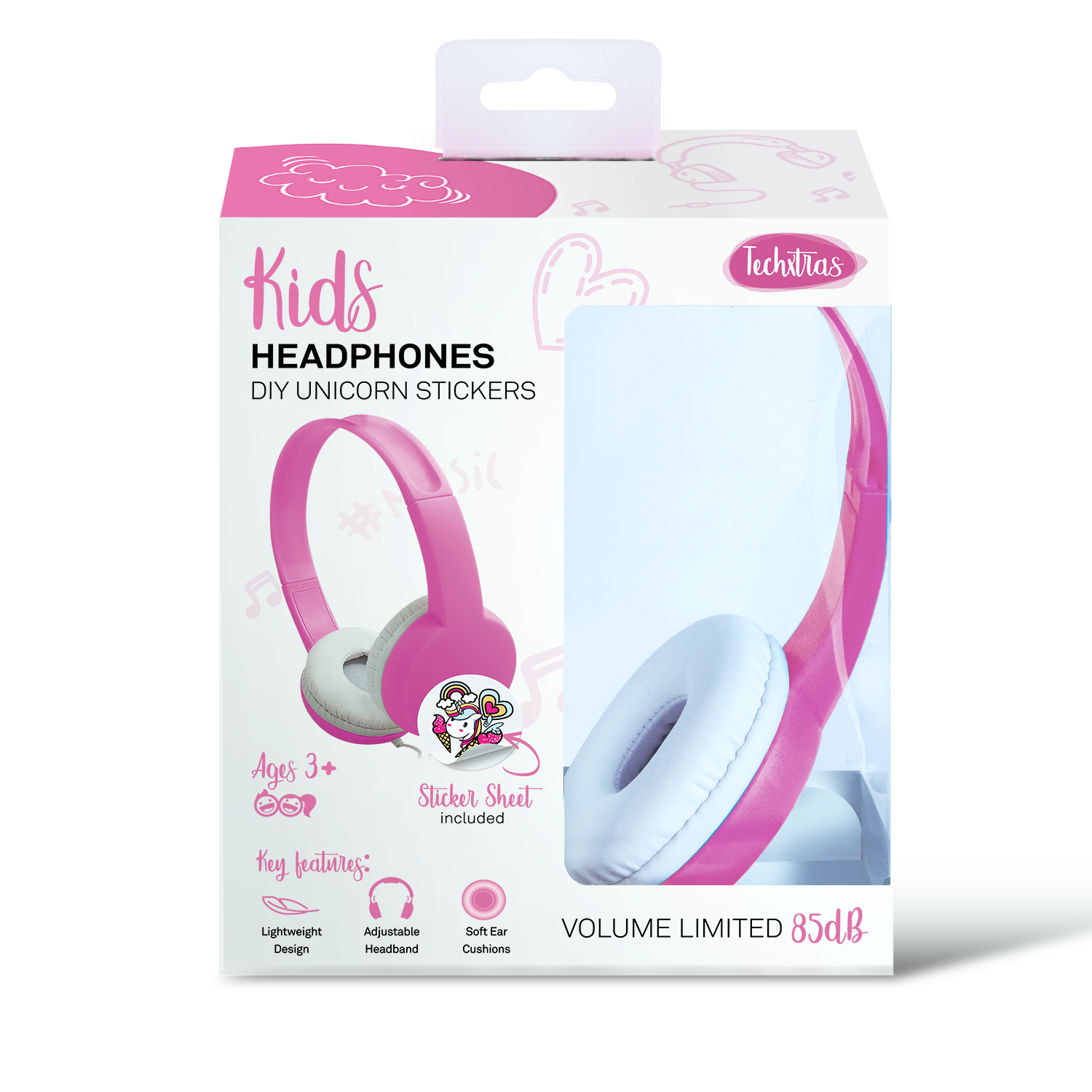 TechXtras Kids Headphones DIY Sticker - Pink