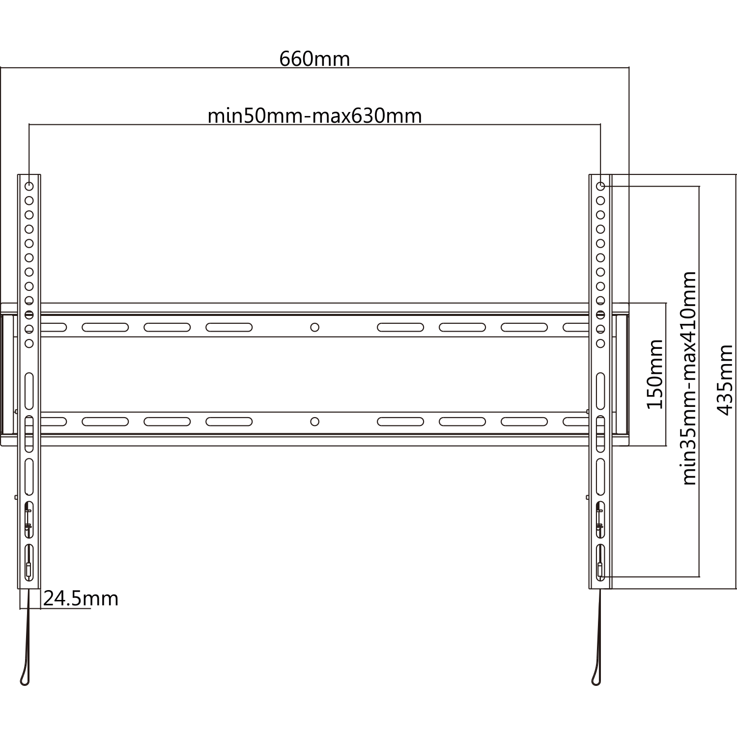 Fixed TV Wall Mount Variable Height - 37" - 85"