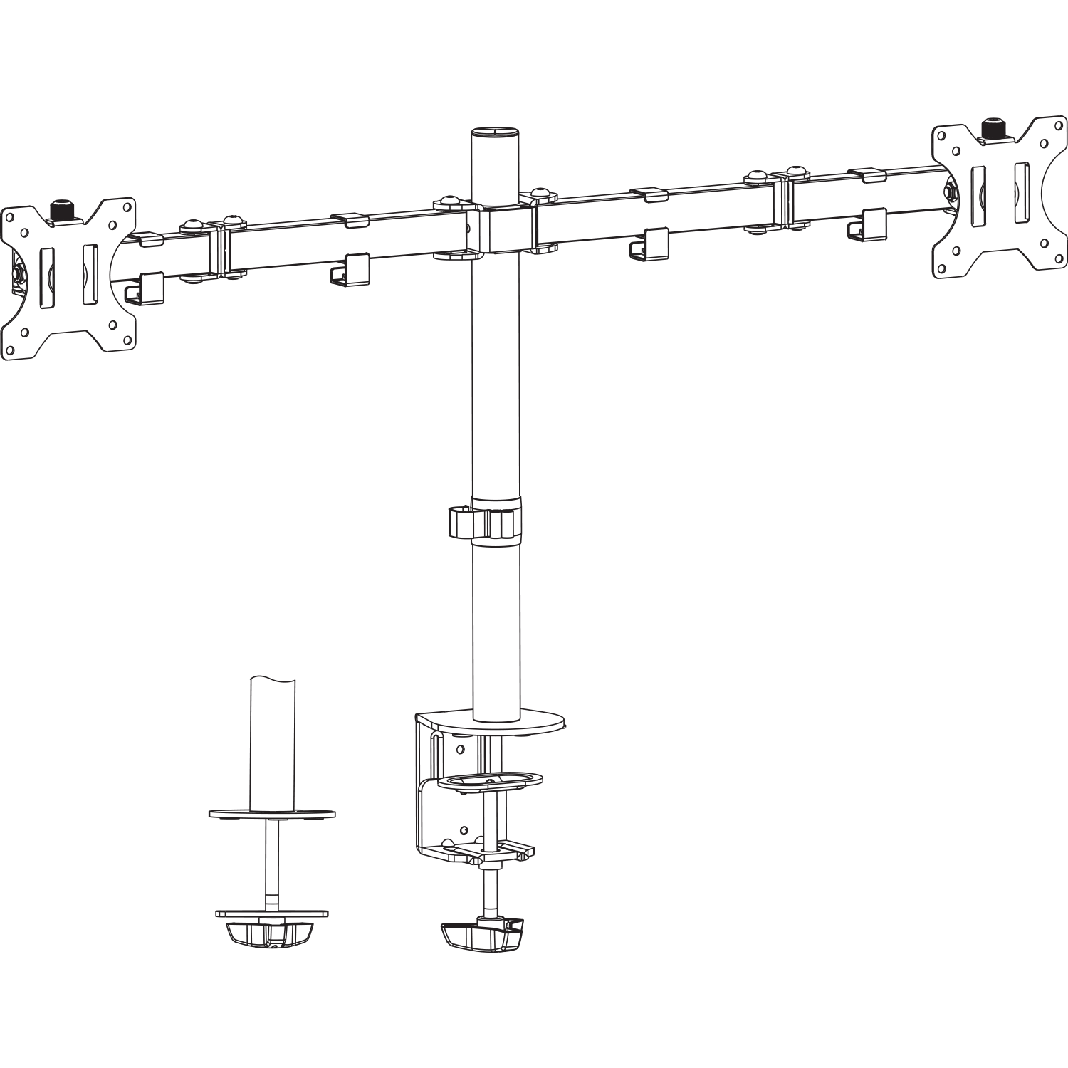 Dual Arm Monitor Desk Mount - 13" - 32"