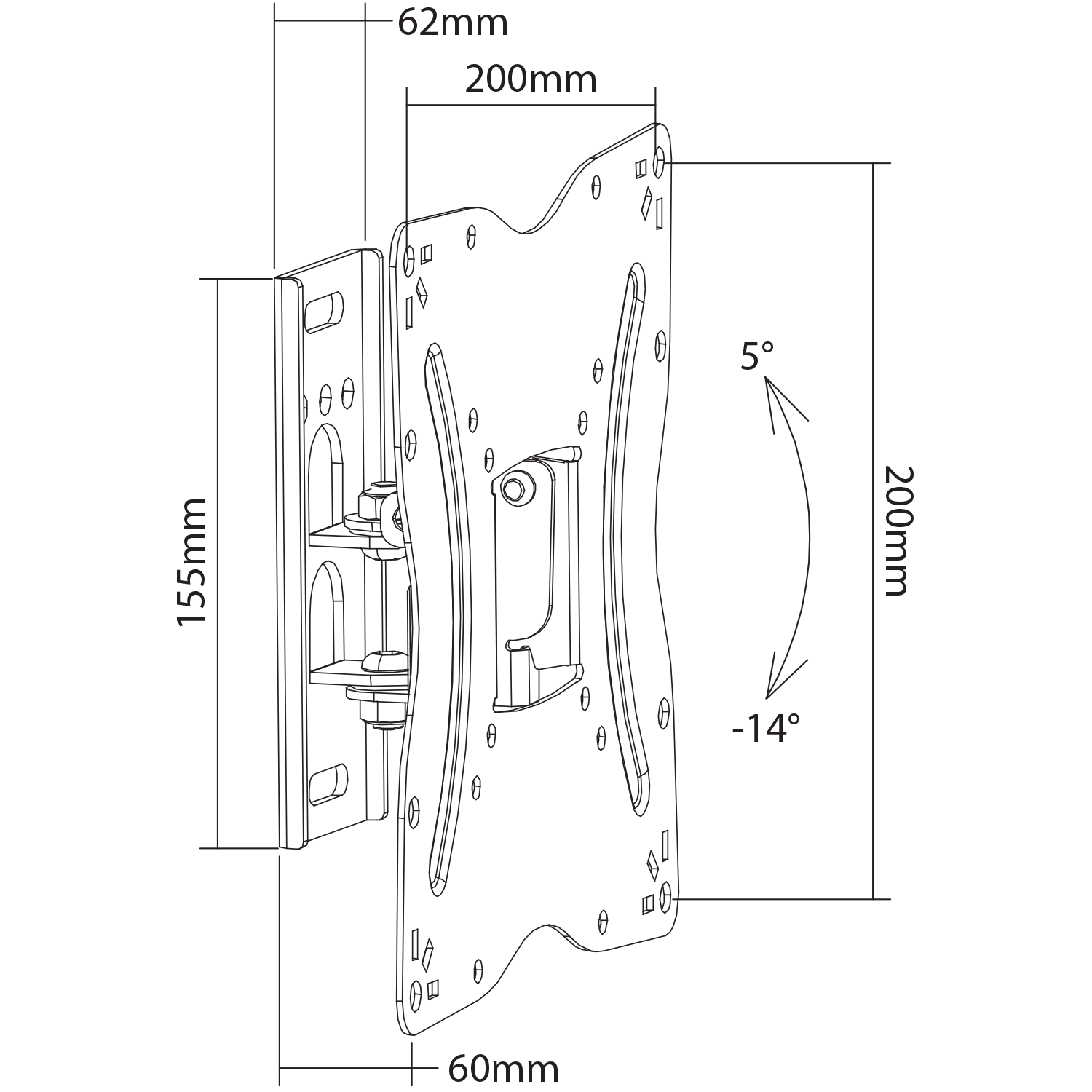 Tilt TV Wall Mount - 17" - 42"