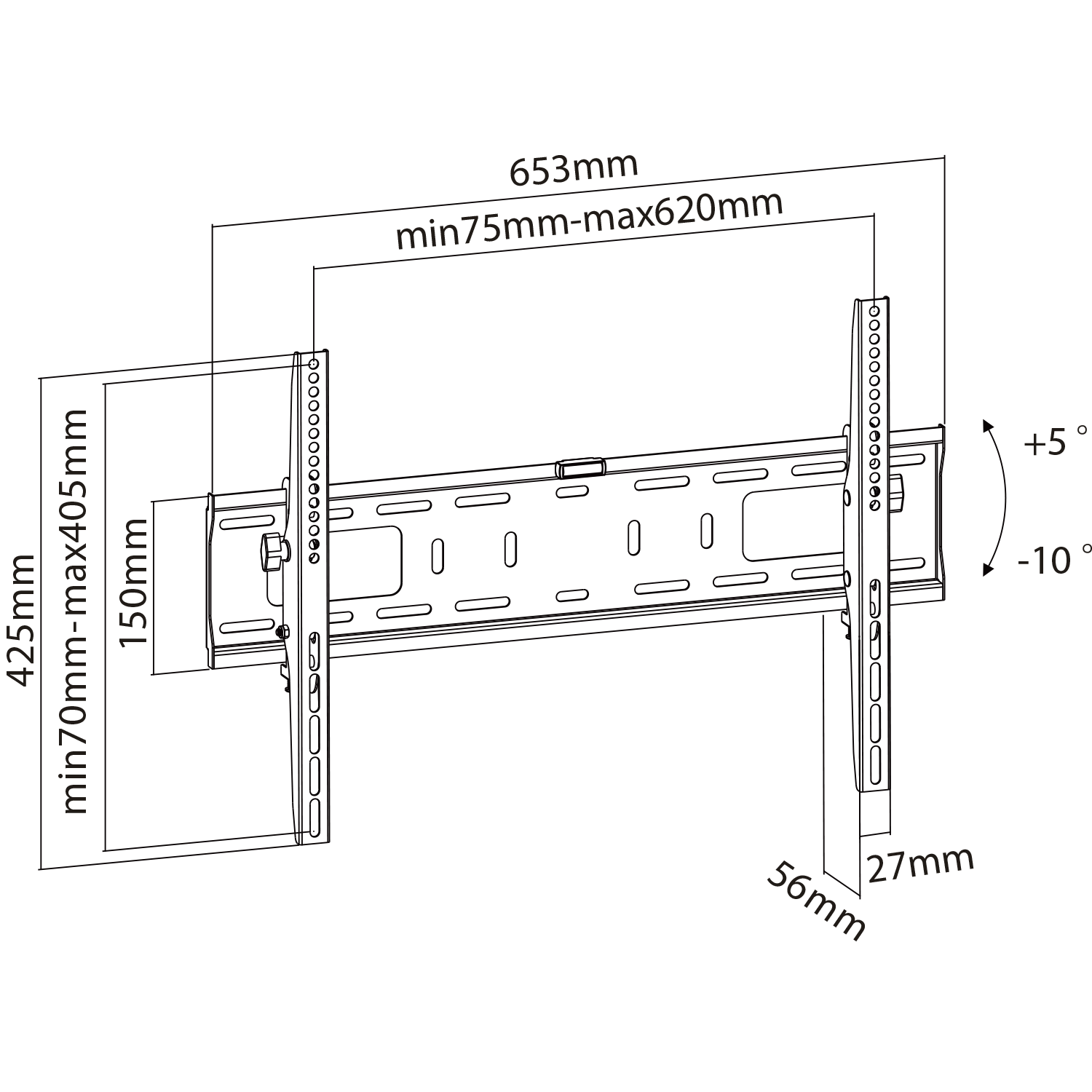 Tilt TV Wall Mount Extra Strong - 37" - 98"