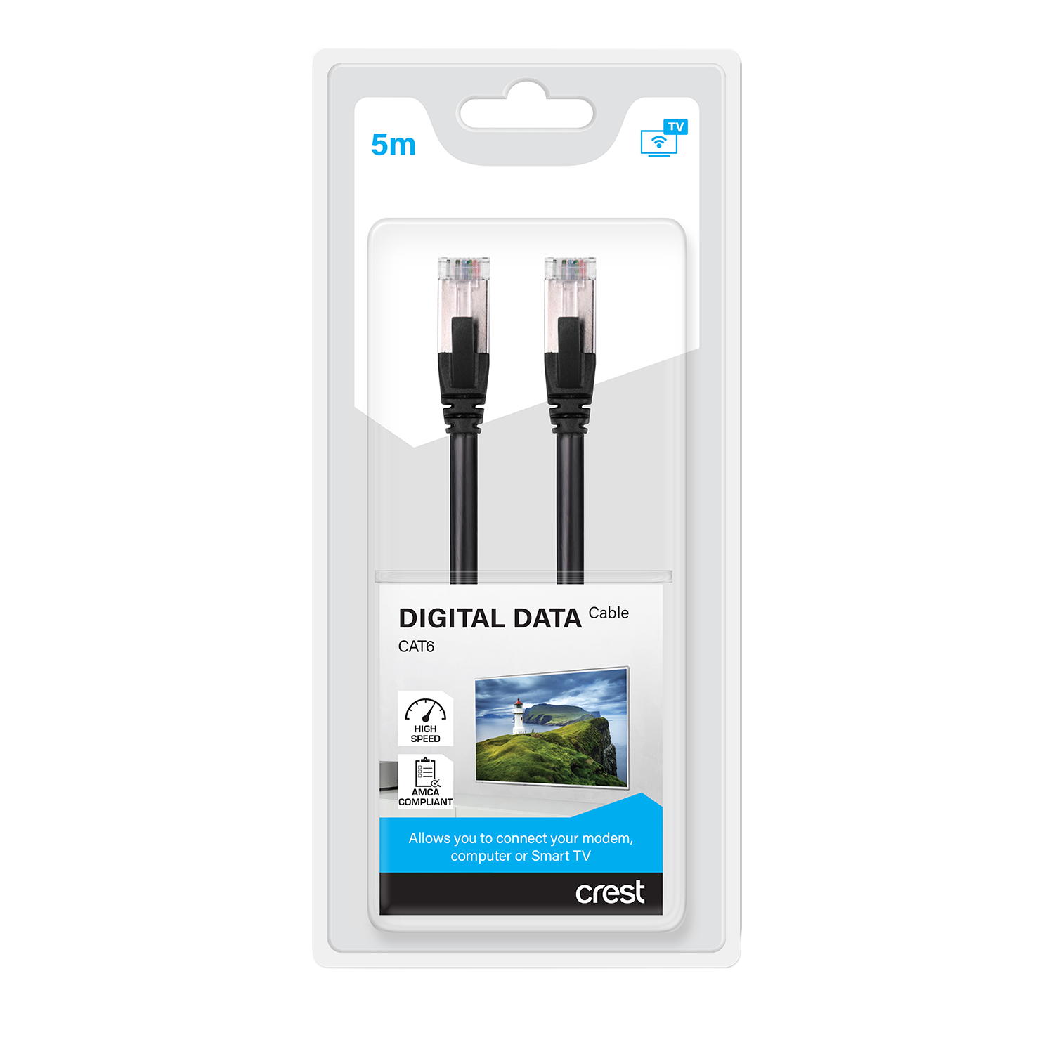 CAT6 Ethernet Cable 5M Black