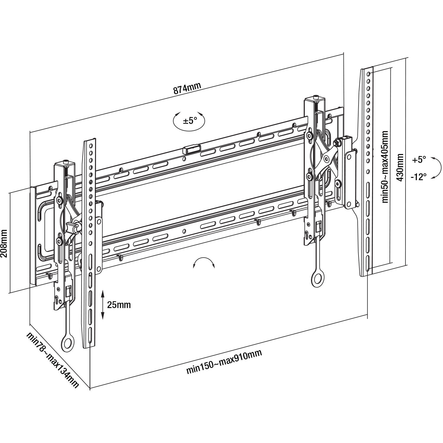 Tilt Motion TV Mount Extra Large - 43" - 90"