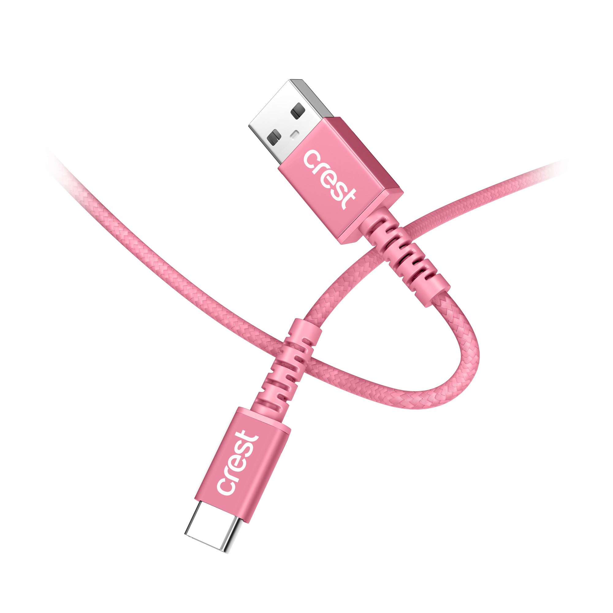 USB-C to USB-A Braided Cable 1.5M - Pink