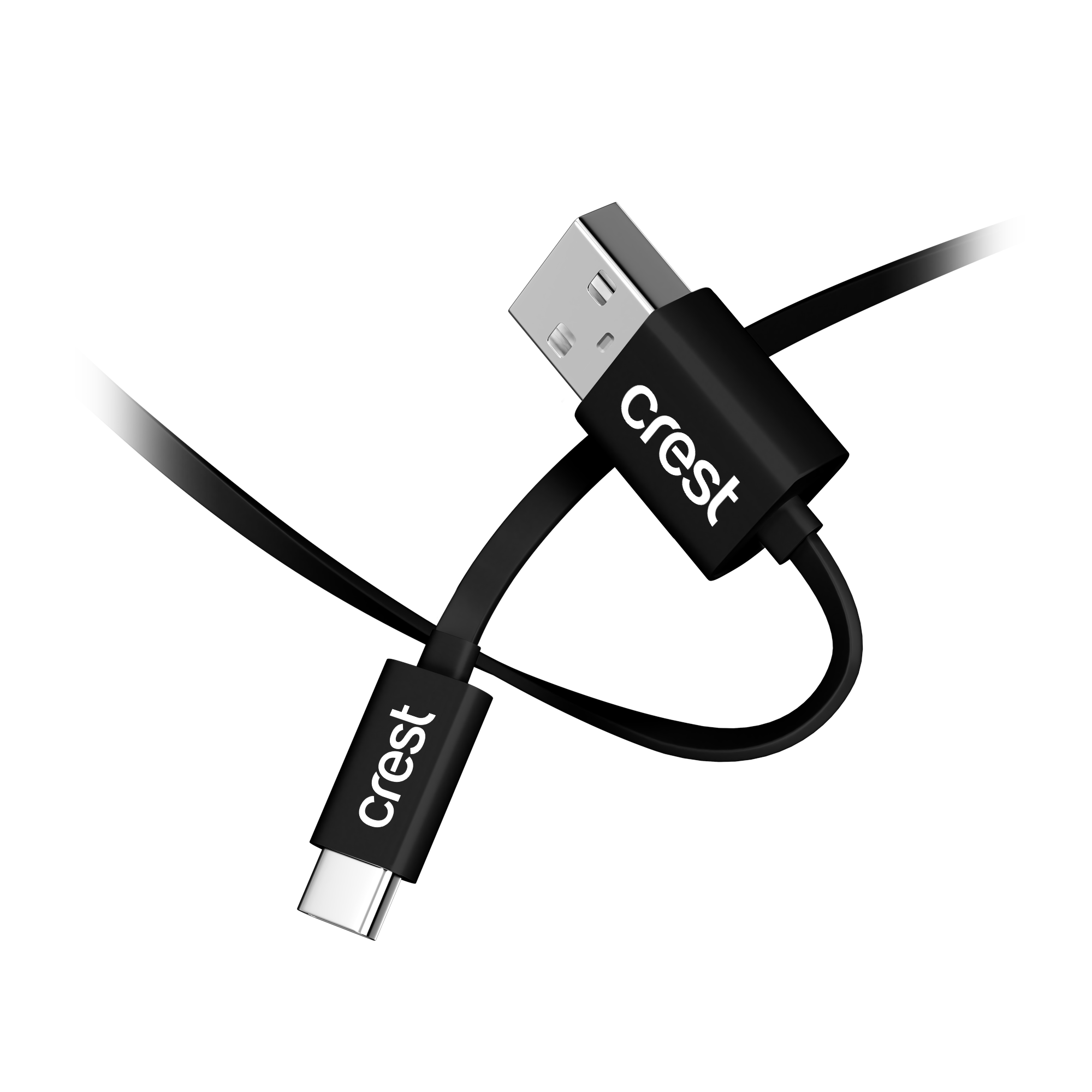 USB-C to USB-A Flat Cable 3M - Black