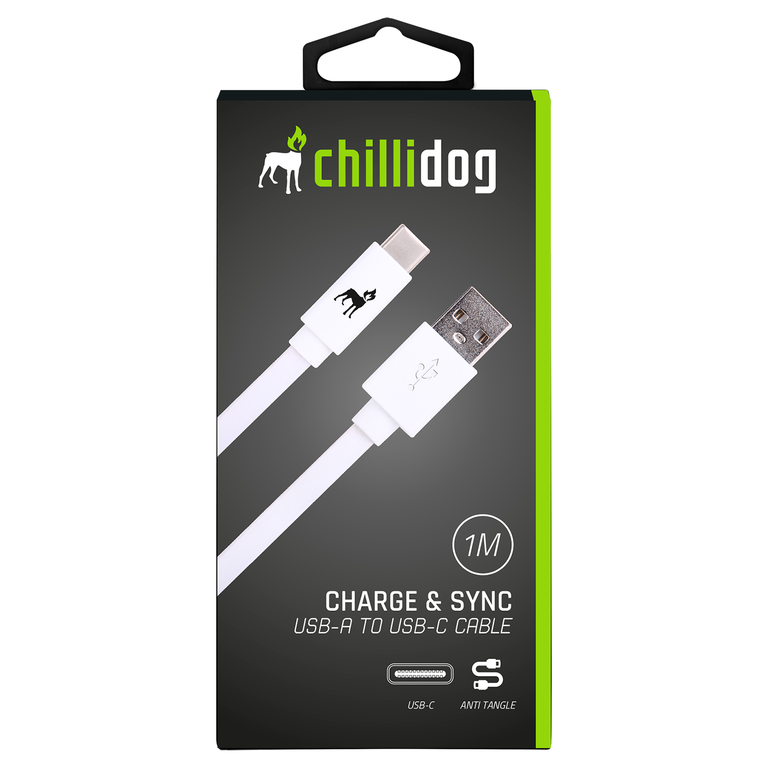 Chillidog USB-C To USB-A Cable White 1M