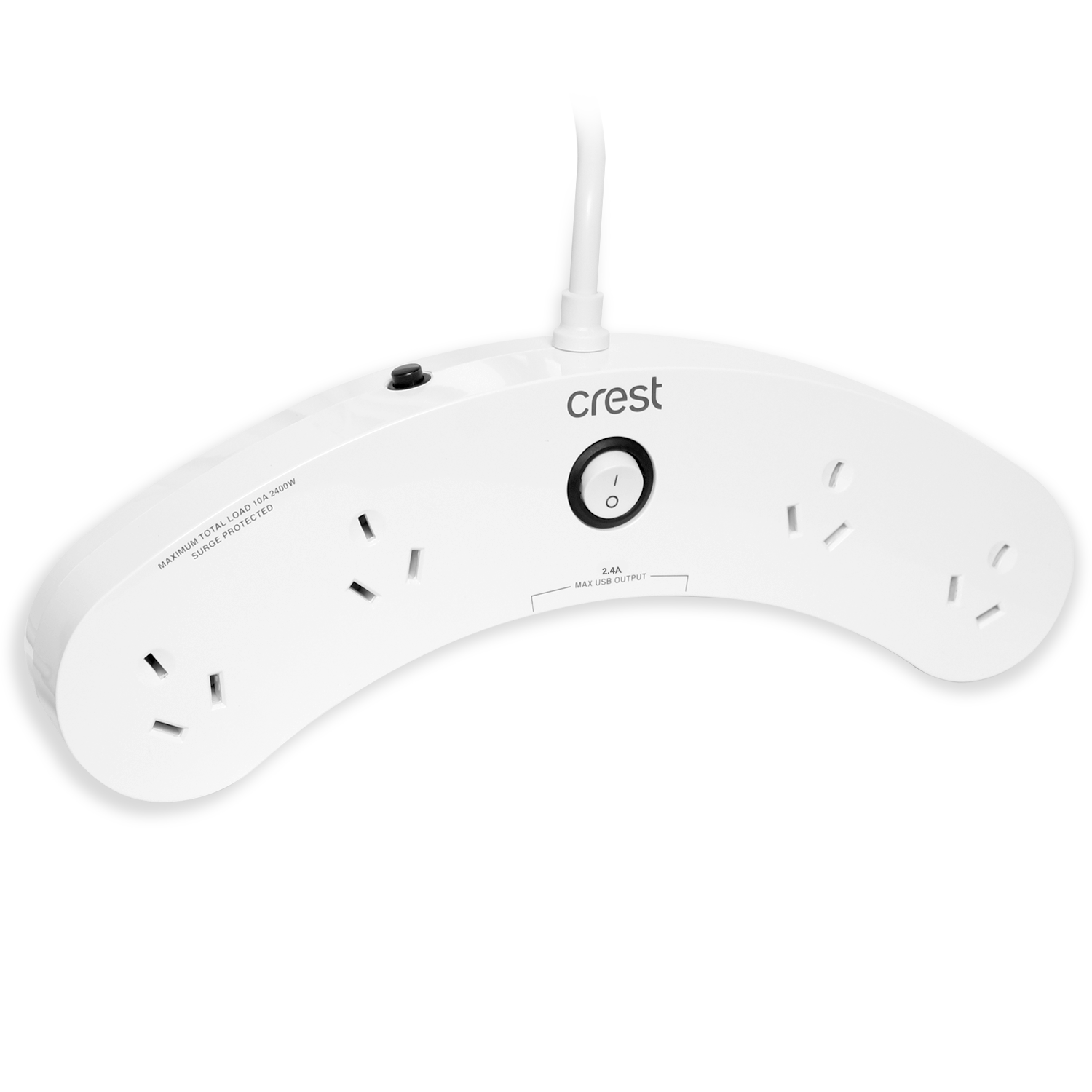 Curved Desktop Power Board 4 Sockets with USB Charging