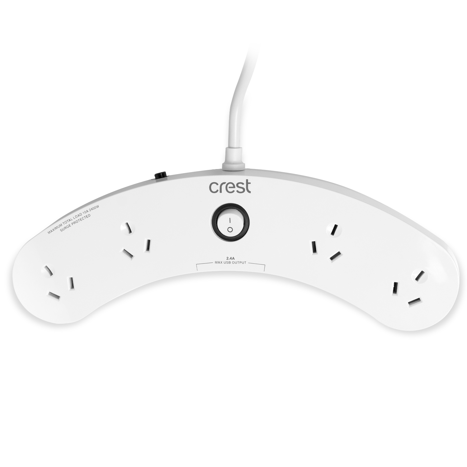 Curved Desktop Power Board 4 Sockets with USB Charging