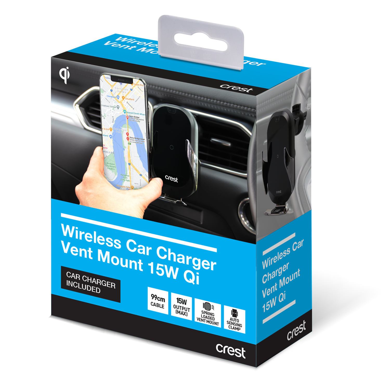 Wireless 15W Phone Charger - Vent Mount