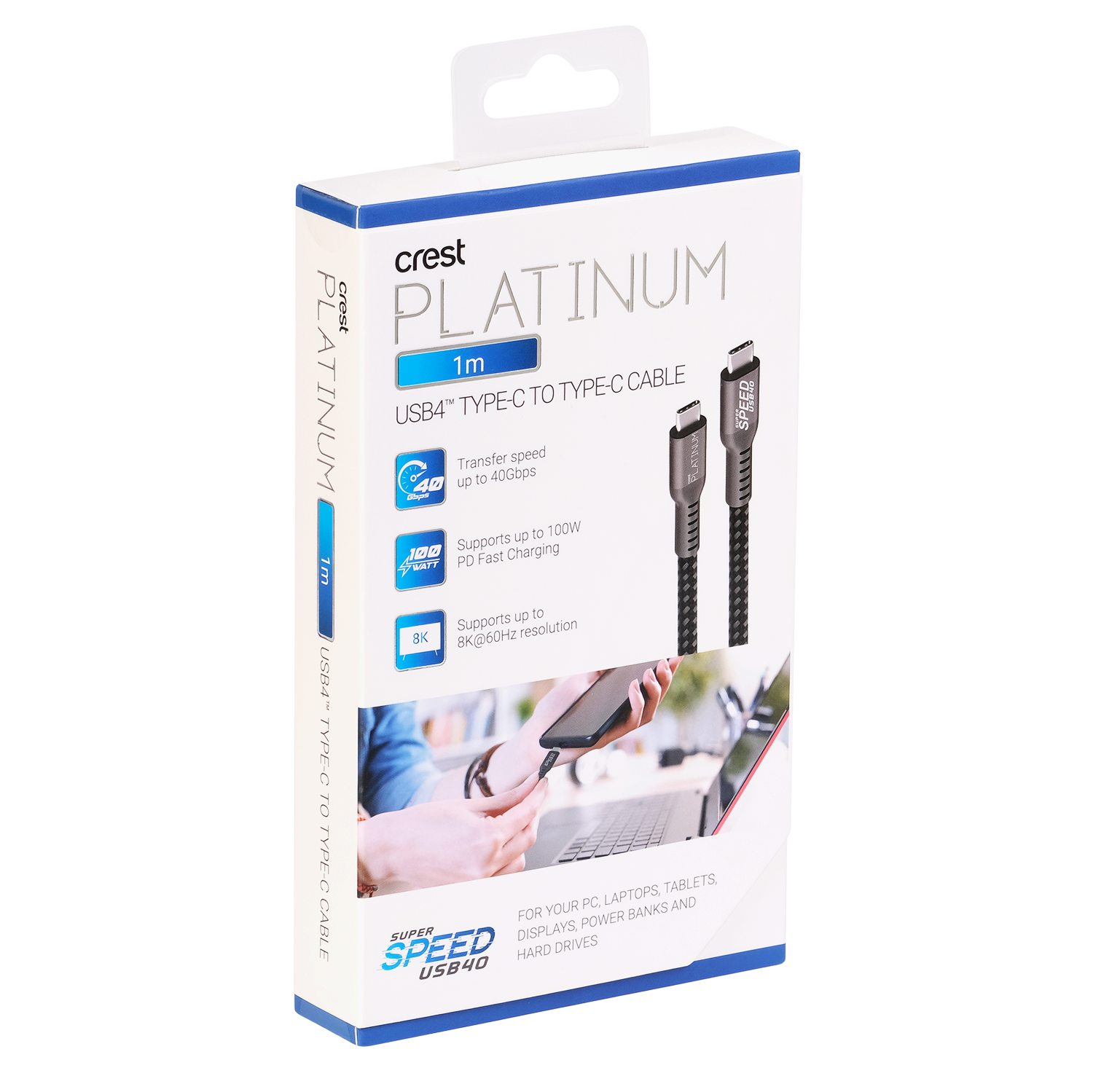 Platinum USB 4 - USB-C To USB-C Cable 1M