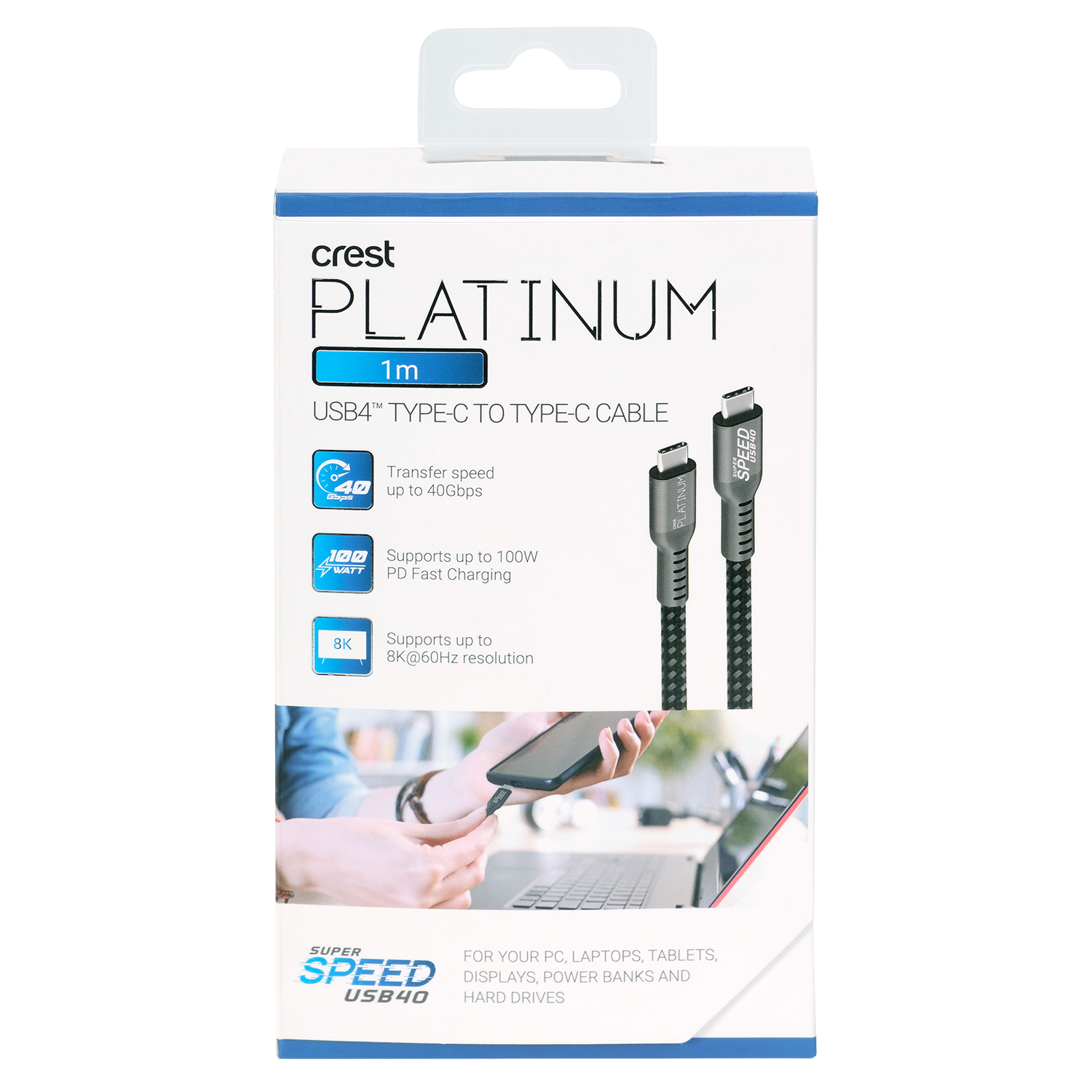 Platinum USB 4 - USB-C To USB-C Cable 1M