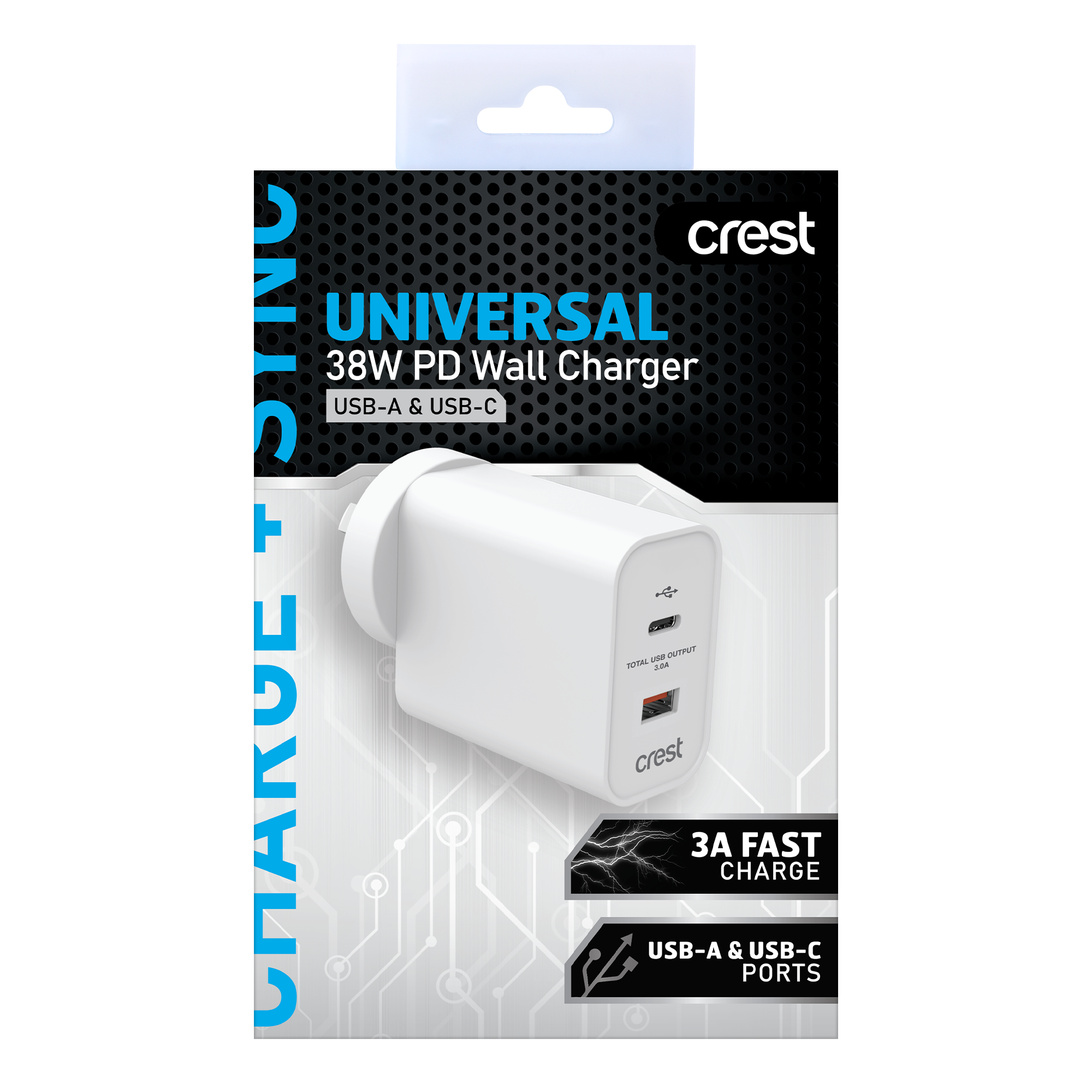 USB-A & USB-C 38W PD Wall Charger